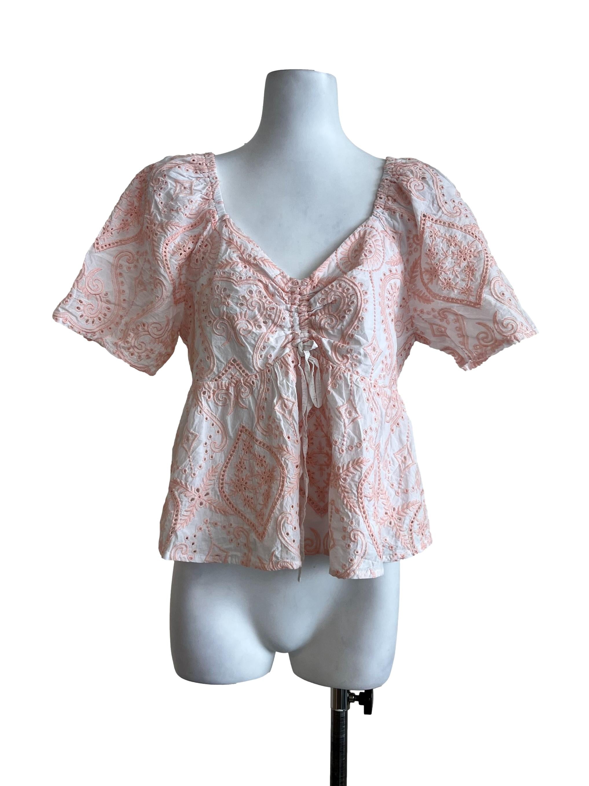 White V Neck Lace Blouse