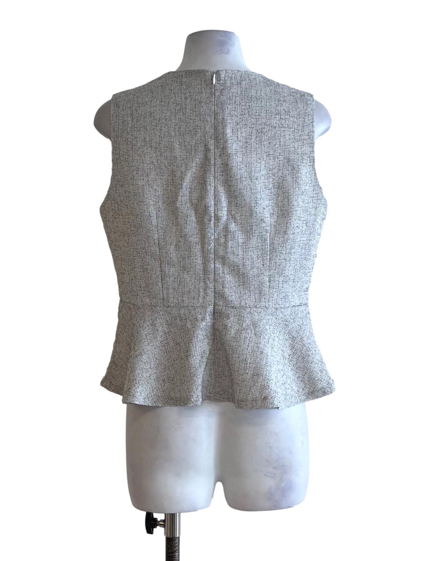 White V-Neckline Sleeveless Top