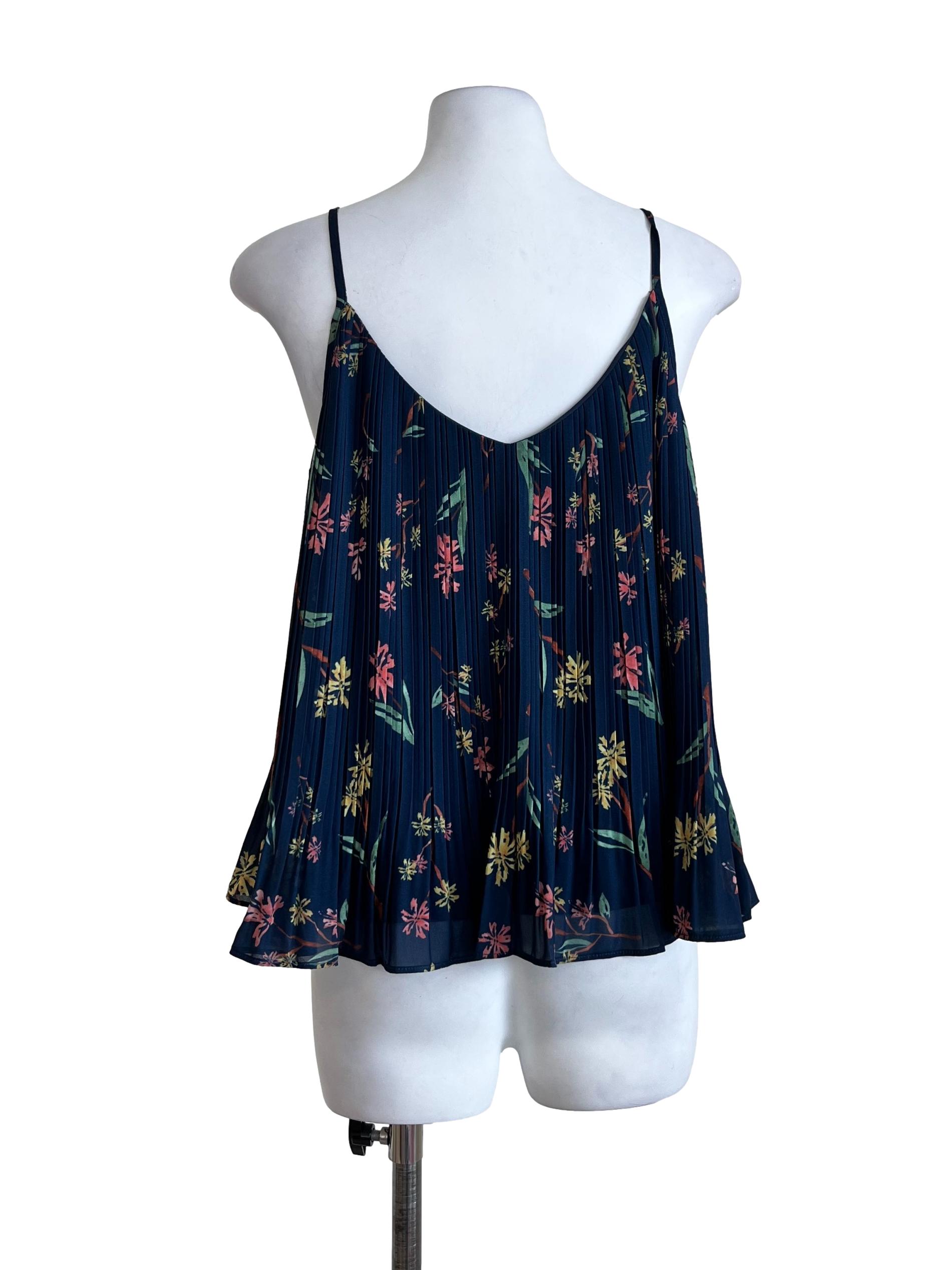 Dark Blue Sleeveless Blouse