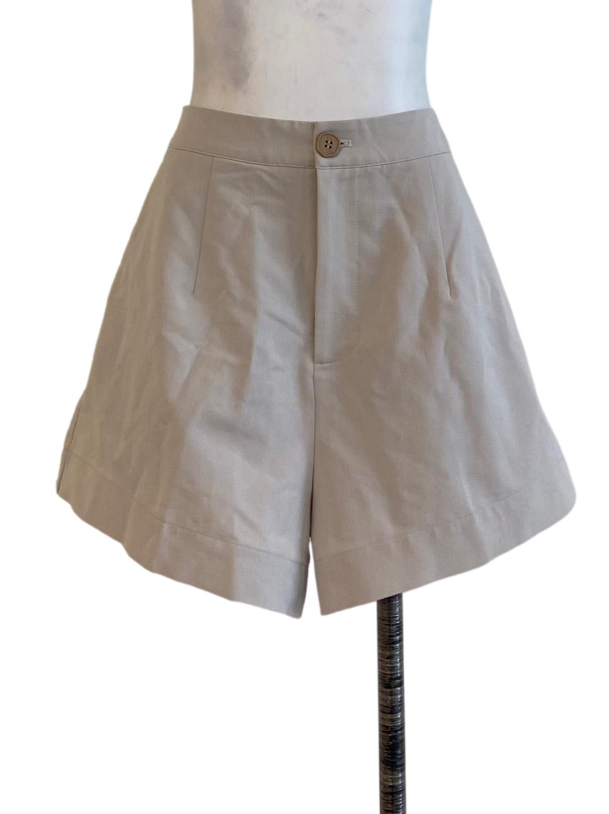 Chiffon Beige Twill Shorts