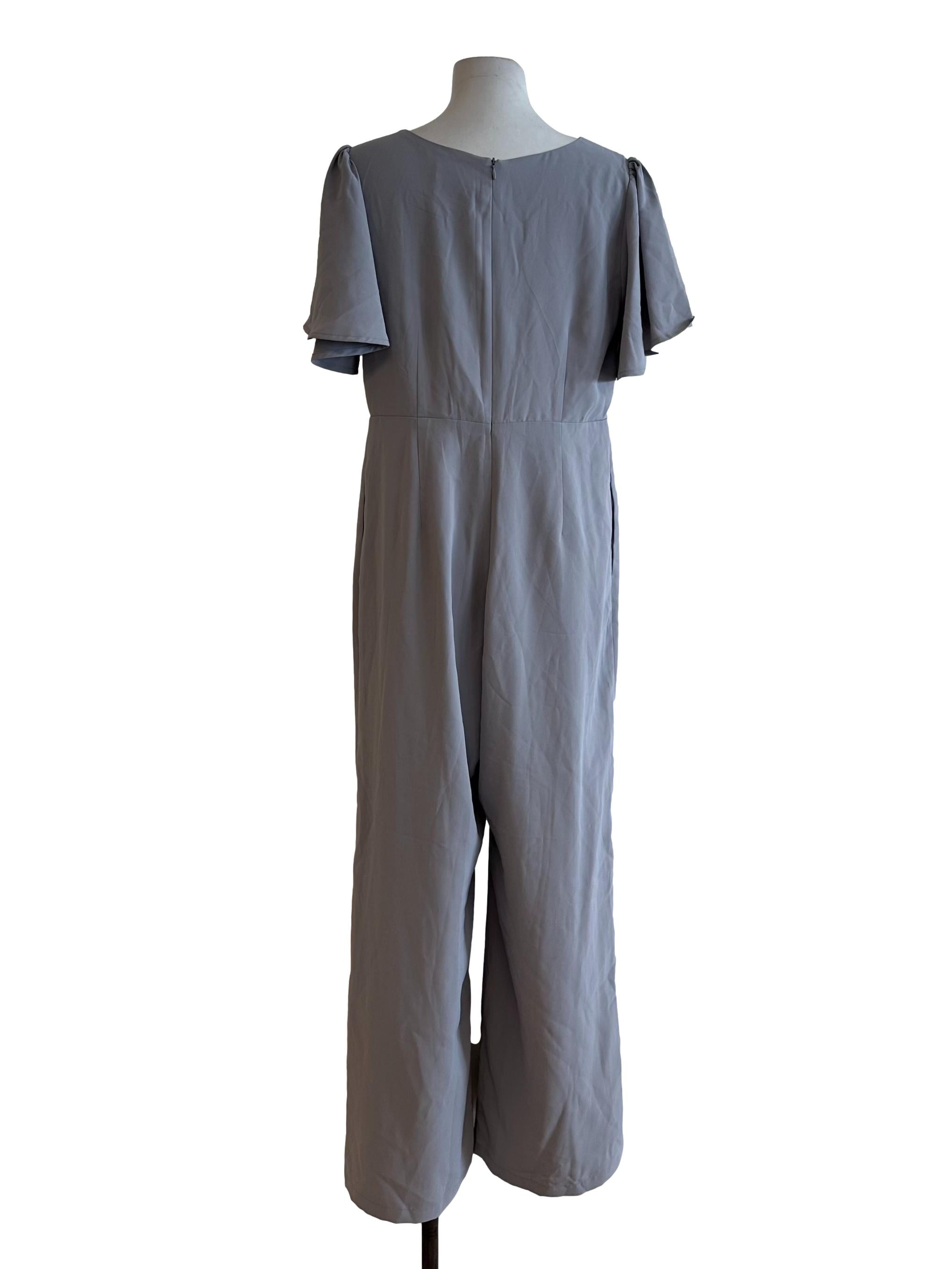 Light Grey V Neck Jumpsuit