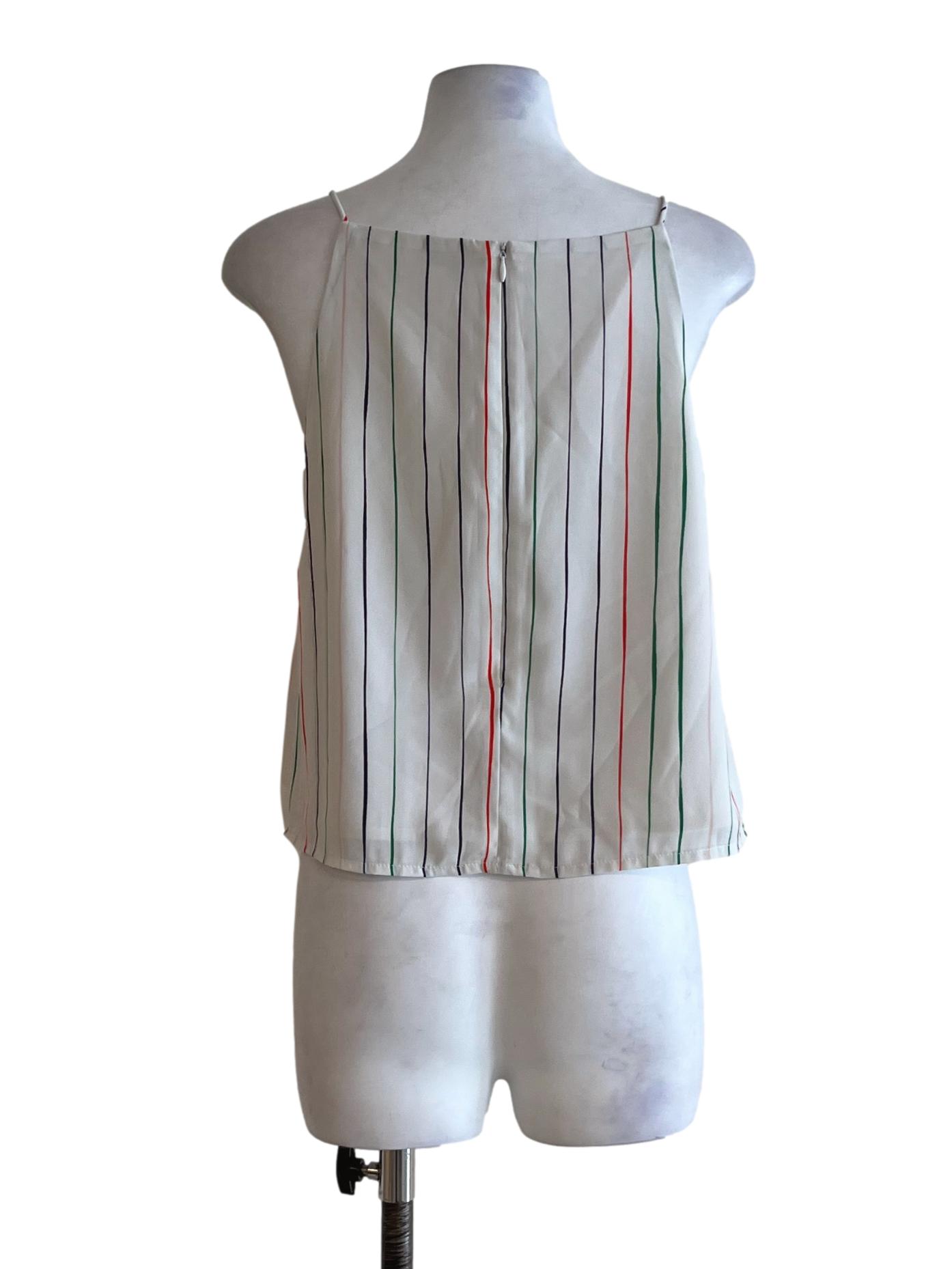 White Pencil Stripe Sleeveless Top LB