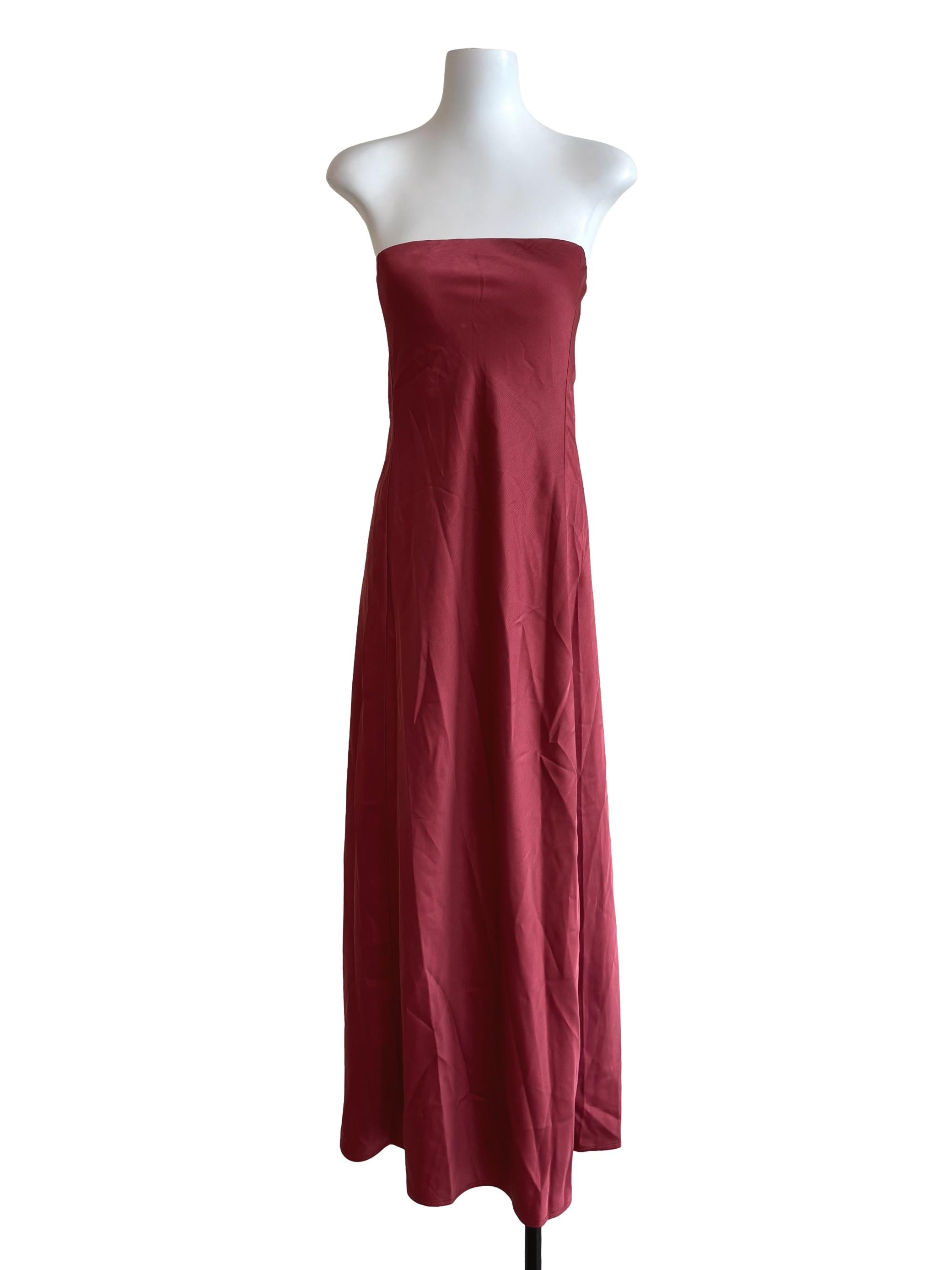 Candy Red Strapless Satin Dress LB