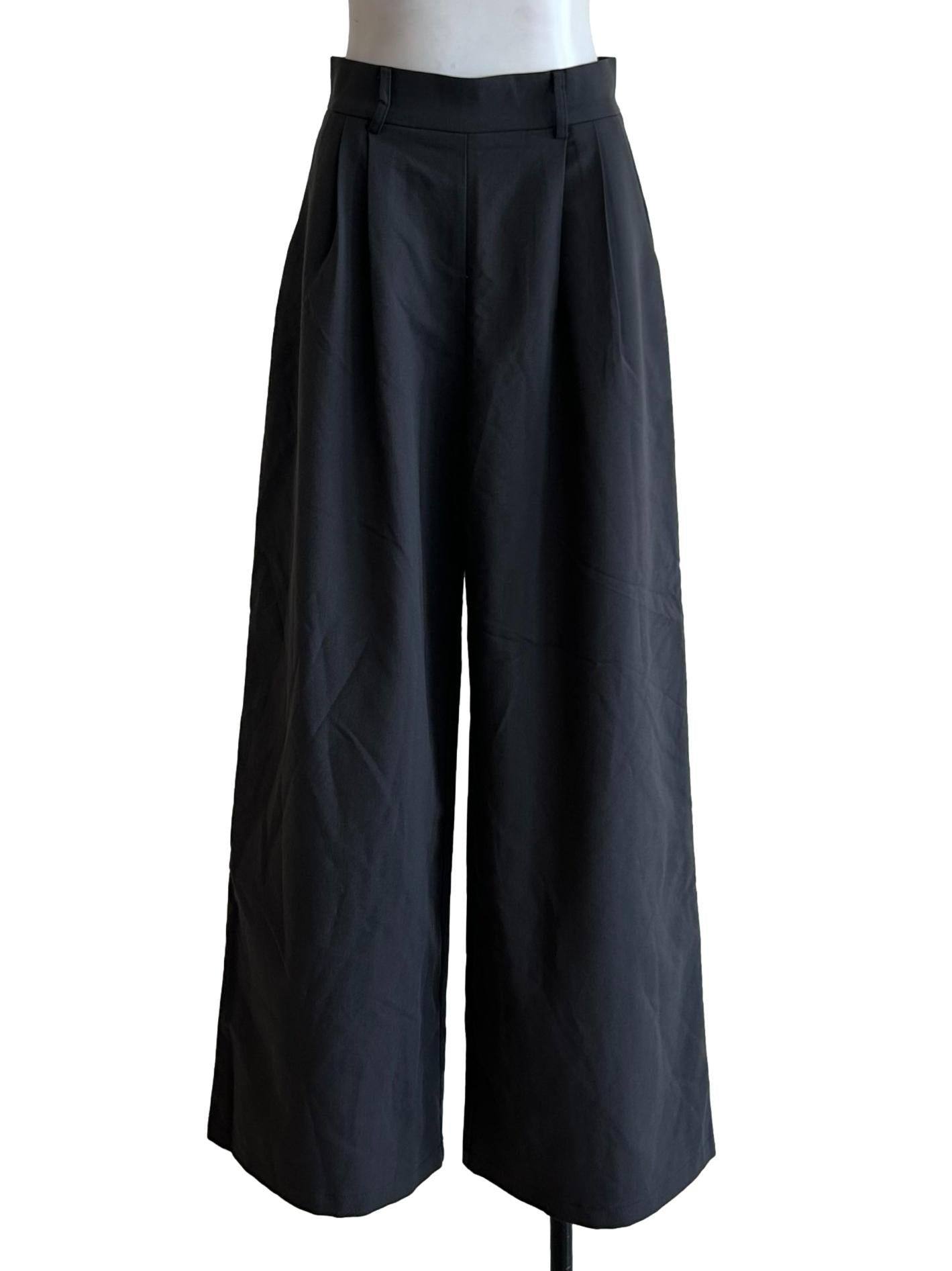 Pebble Grey Tailored High Waisted Pants