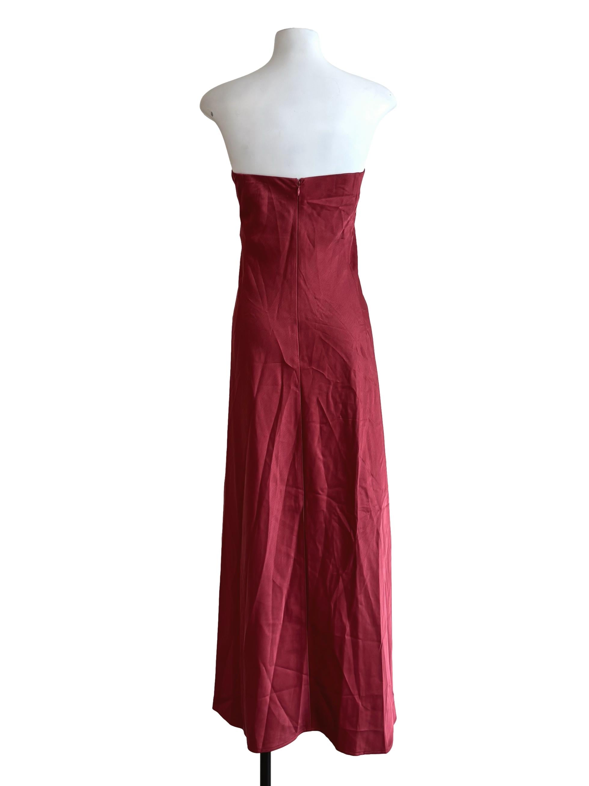 Candy Red Strapless Satin Dress LB