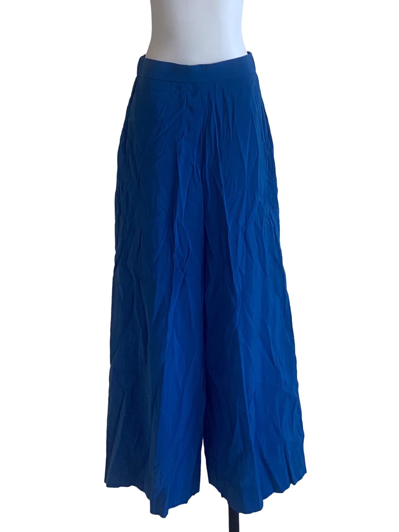 Azure Blue Wide Leg Pants