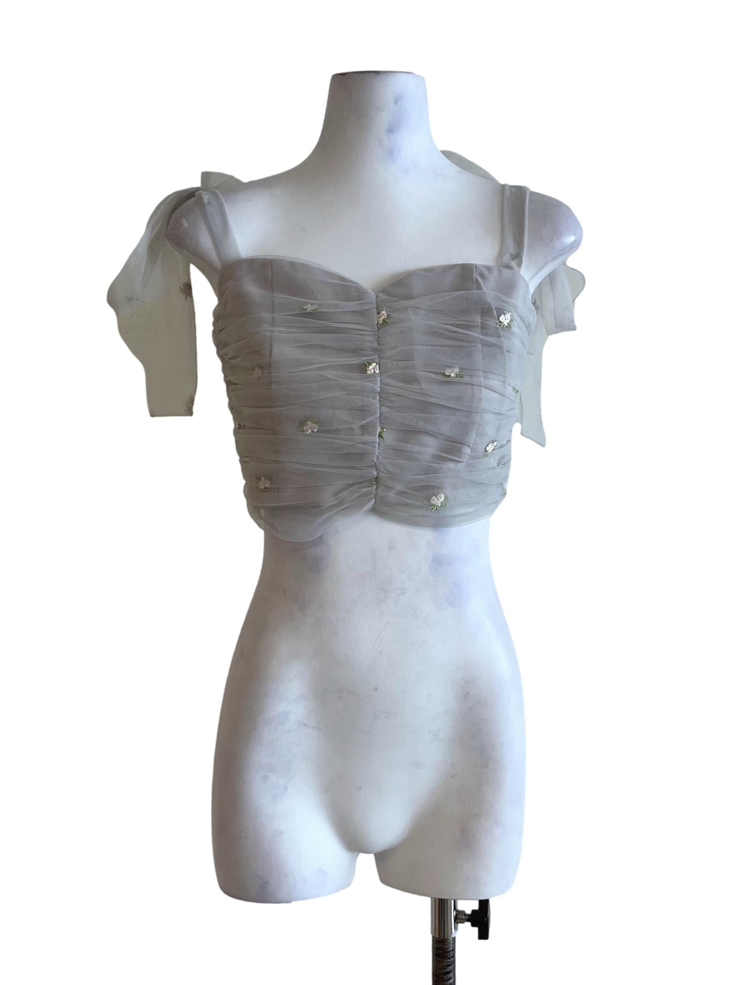 Grey Lace Sleeveless Top