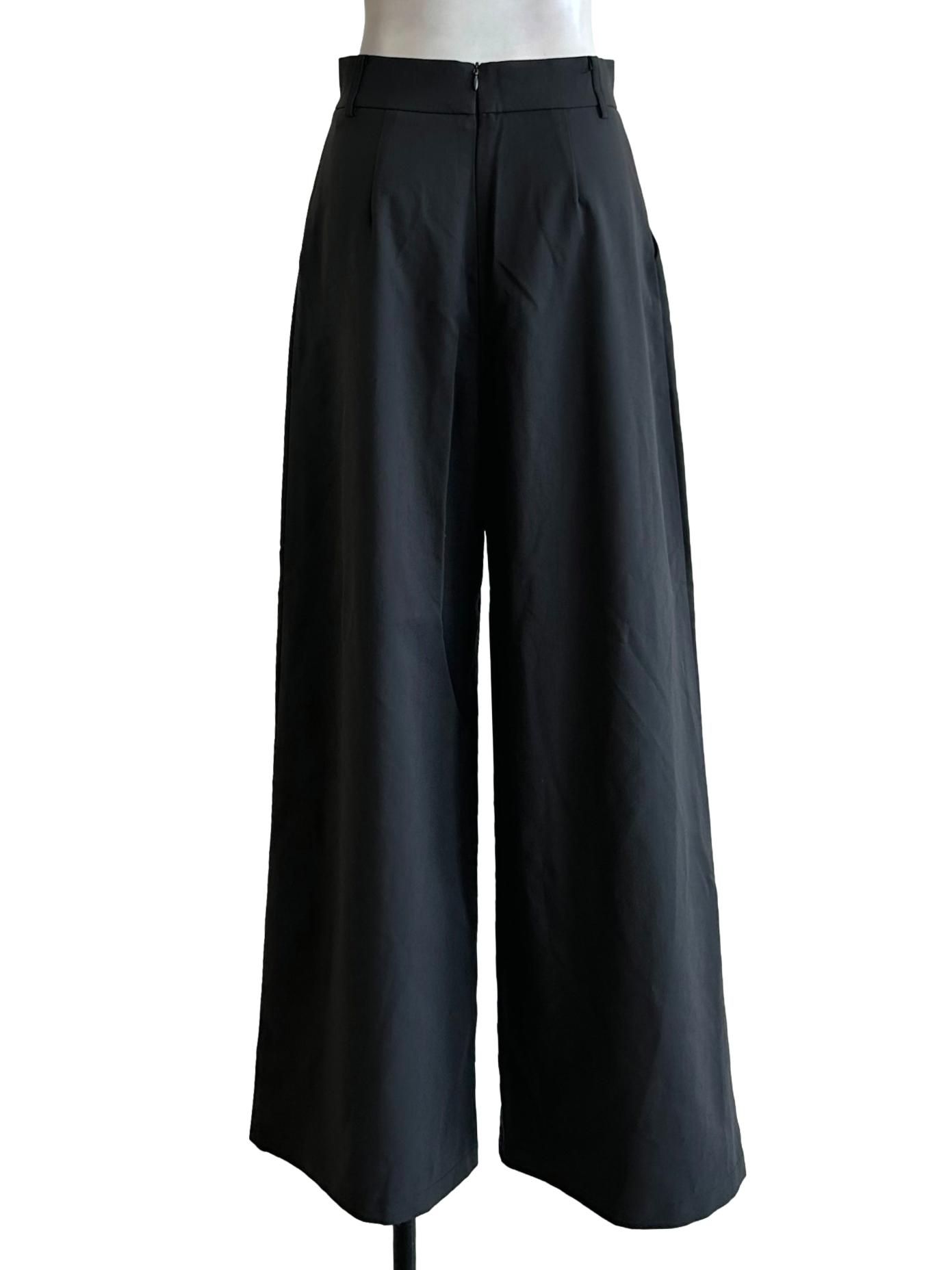 Pebble Grey Tailored High Waisted Pants