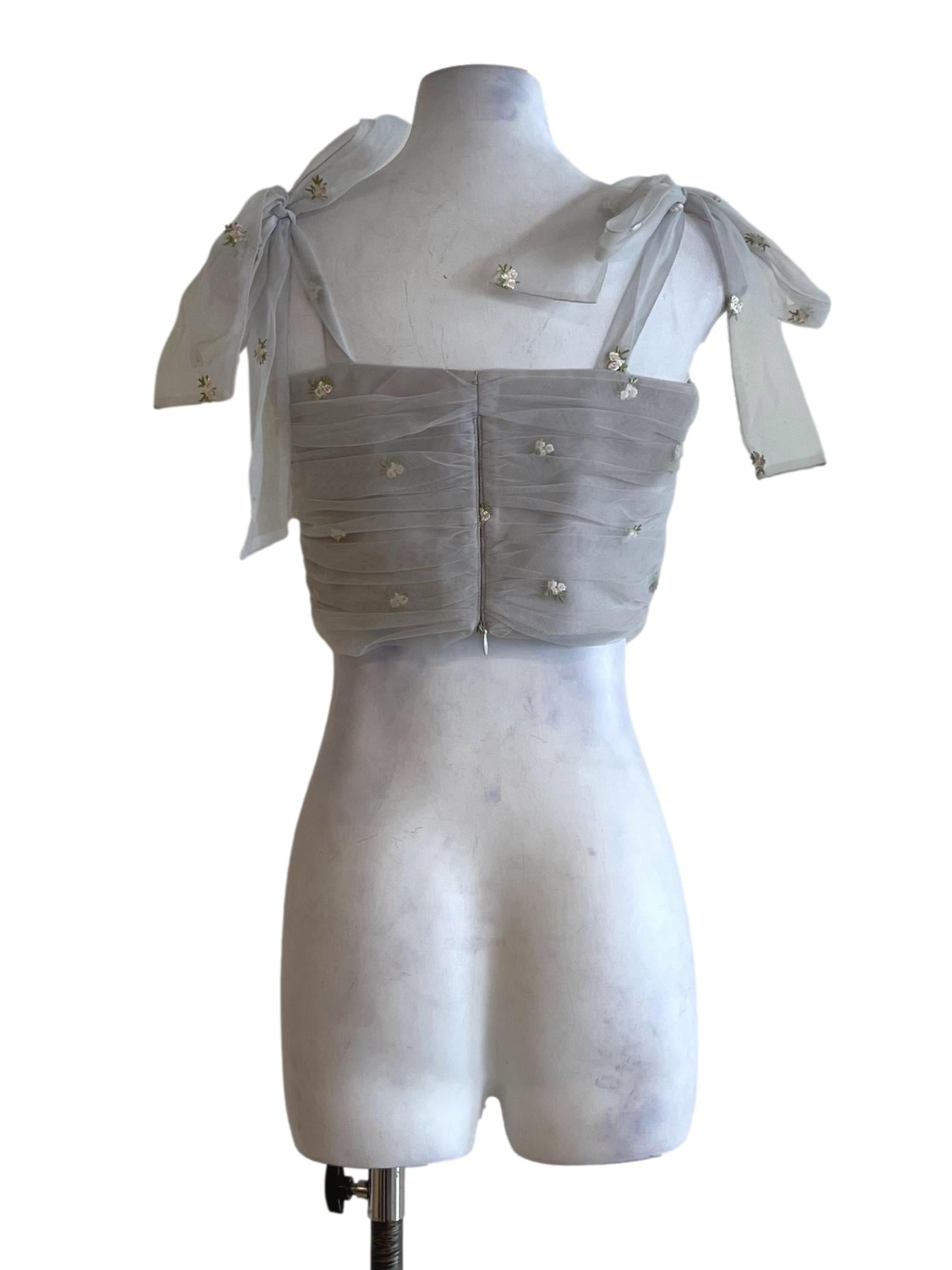 Grey Lace Sleeveless Top