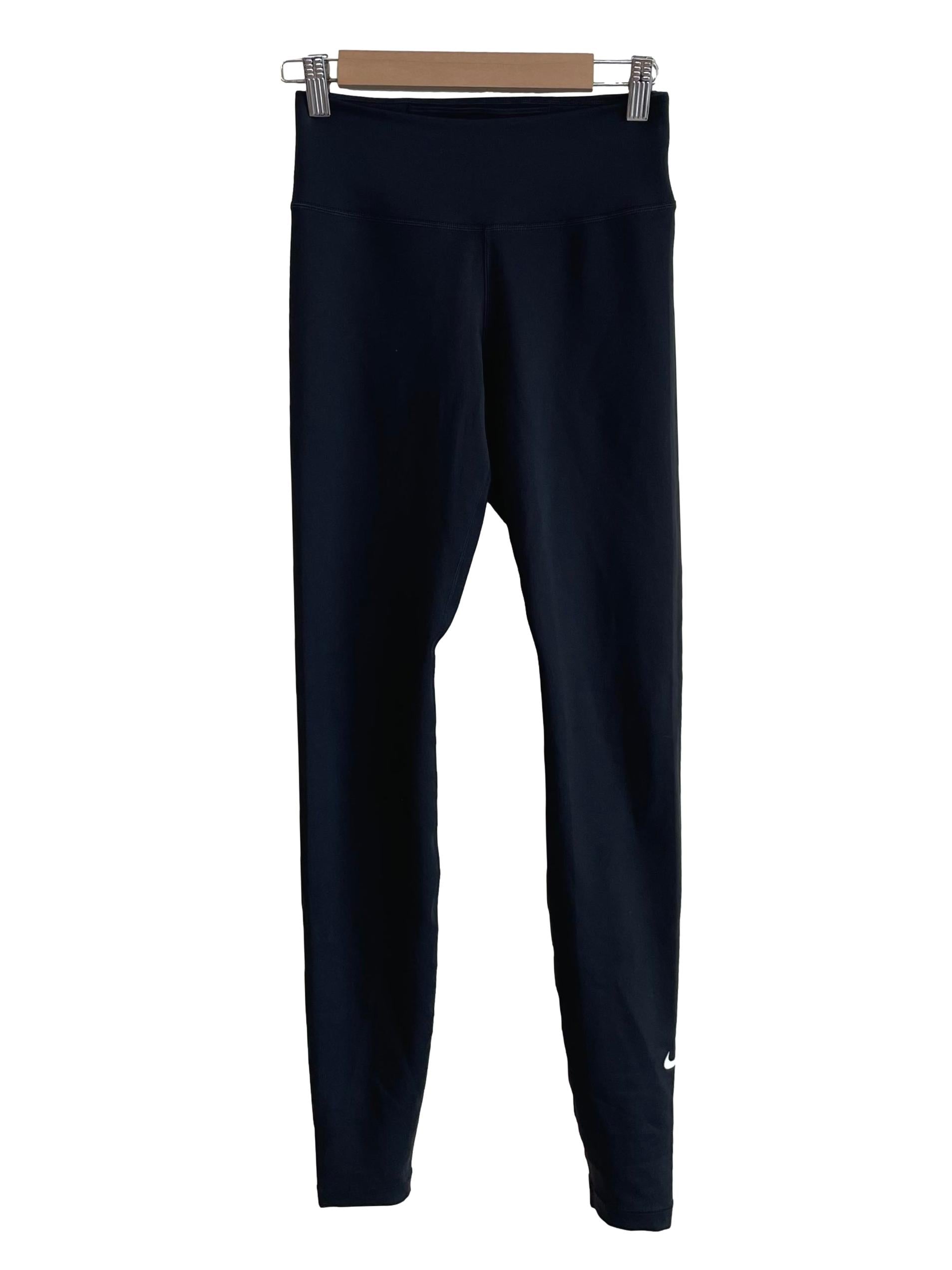 Black Plain Logo Tights