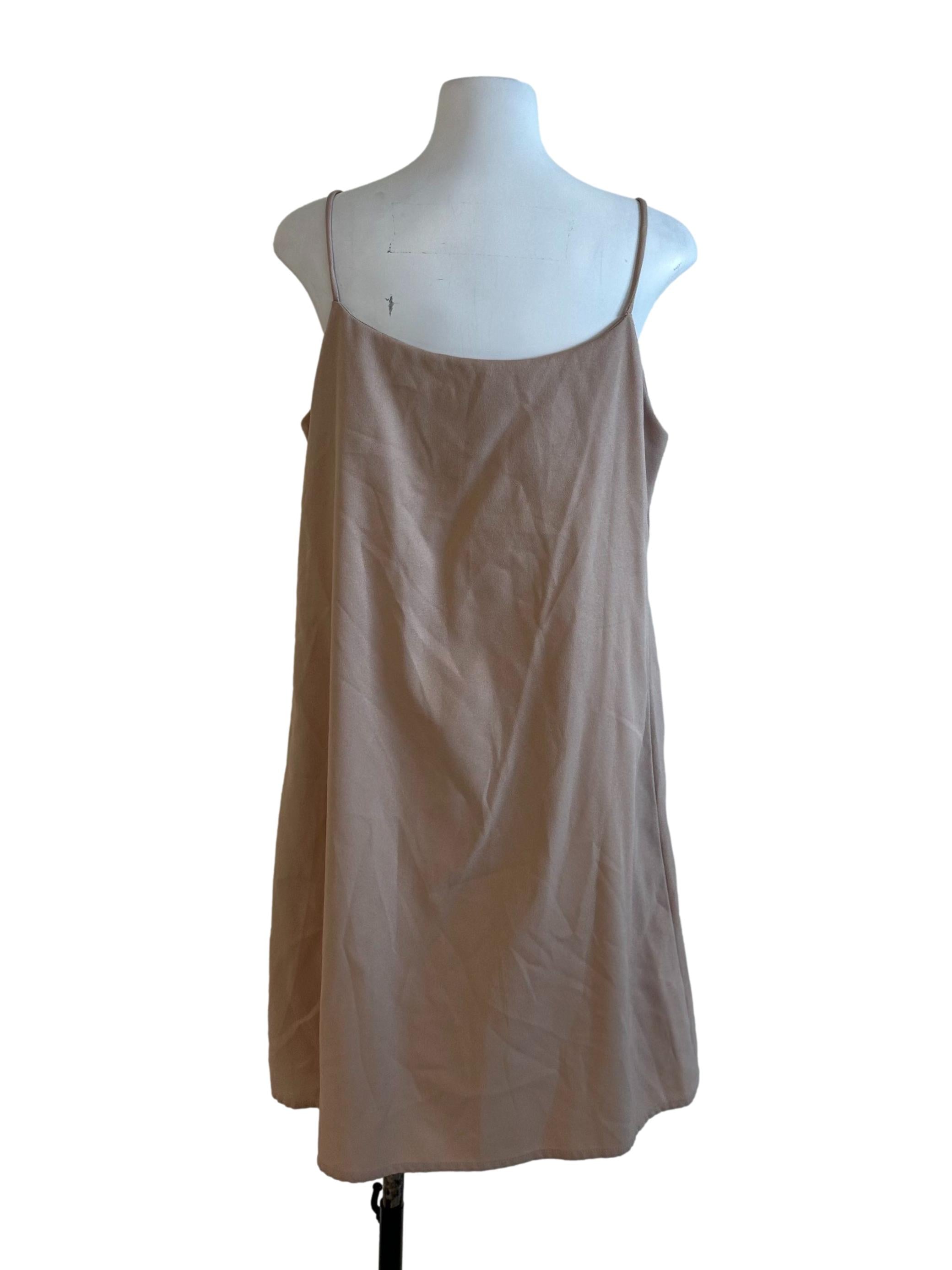 Sand Beige Spaghetti Strap Shift Dress