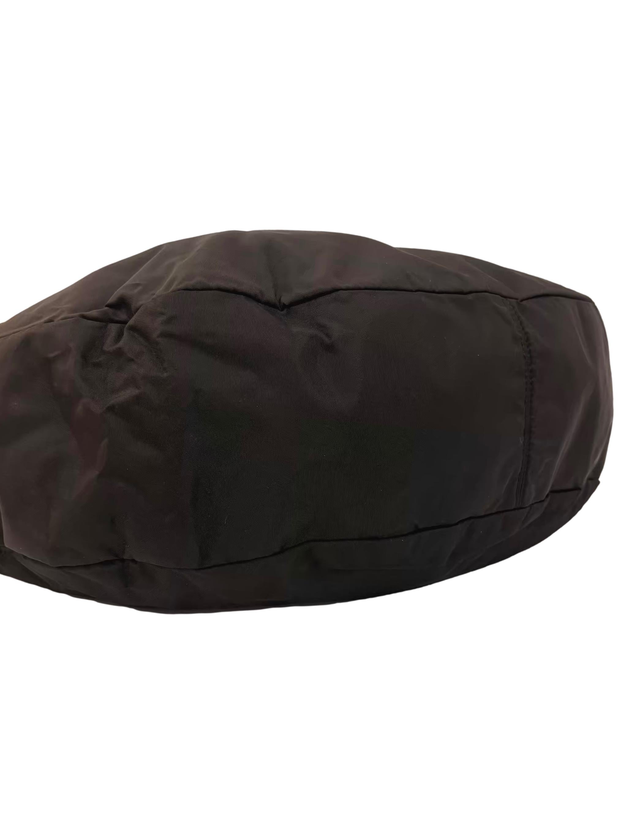 Black Nylon Slouchy Hobo Shoulder Bag