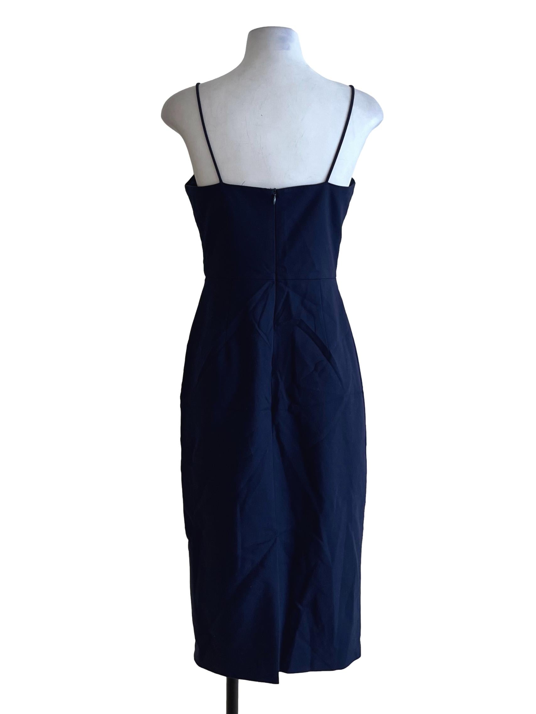 Navy Blue Spaghetti Strap A-Line Dress LB
