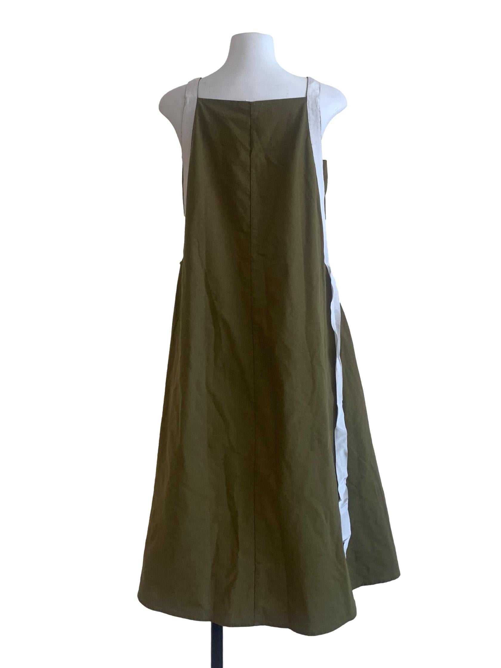 Green Ribbon Linen Dress OSN