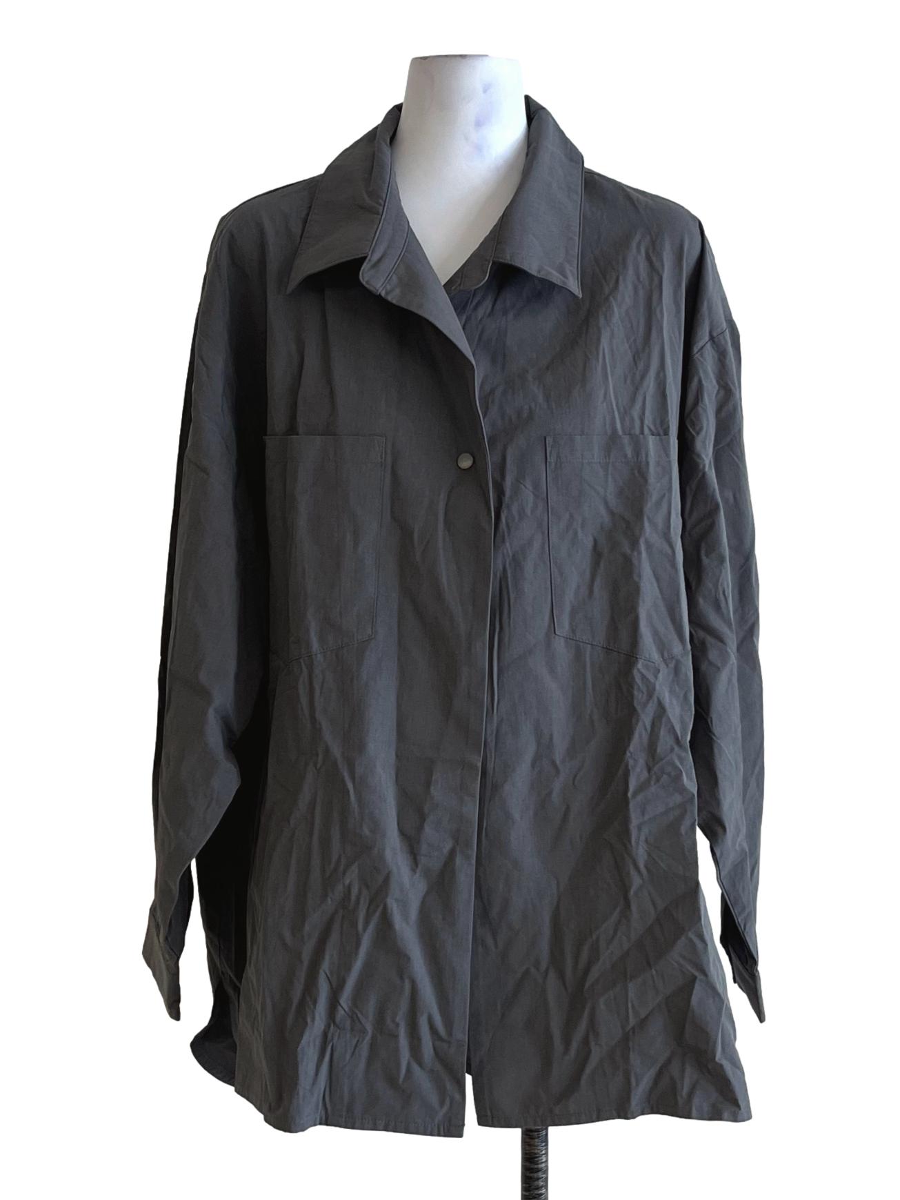 Fossil Grey Wing Collar Blouse