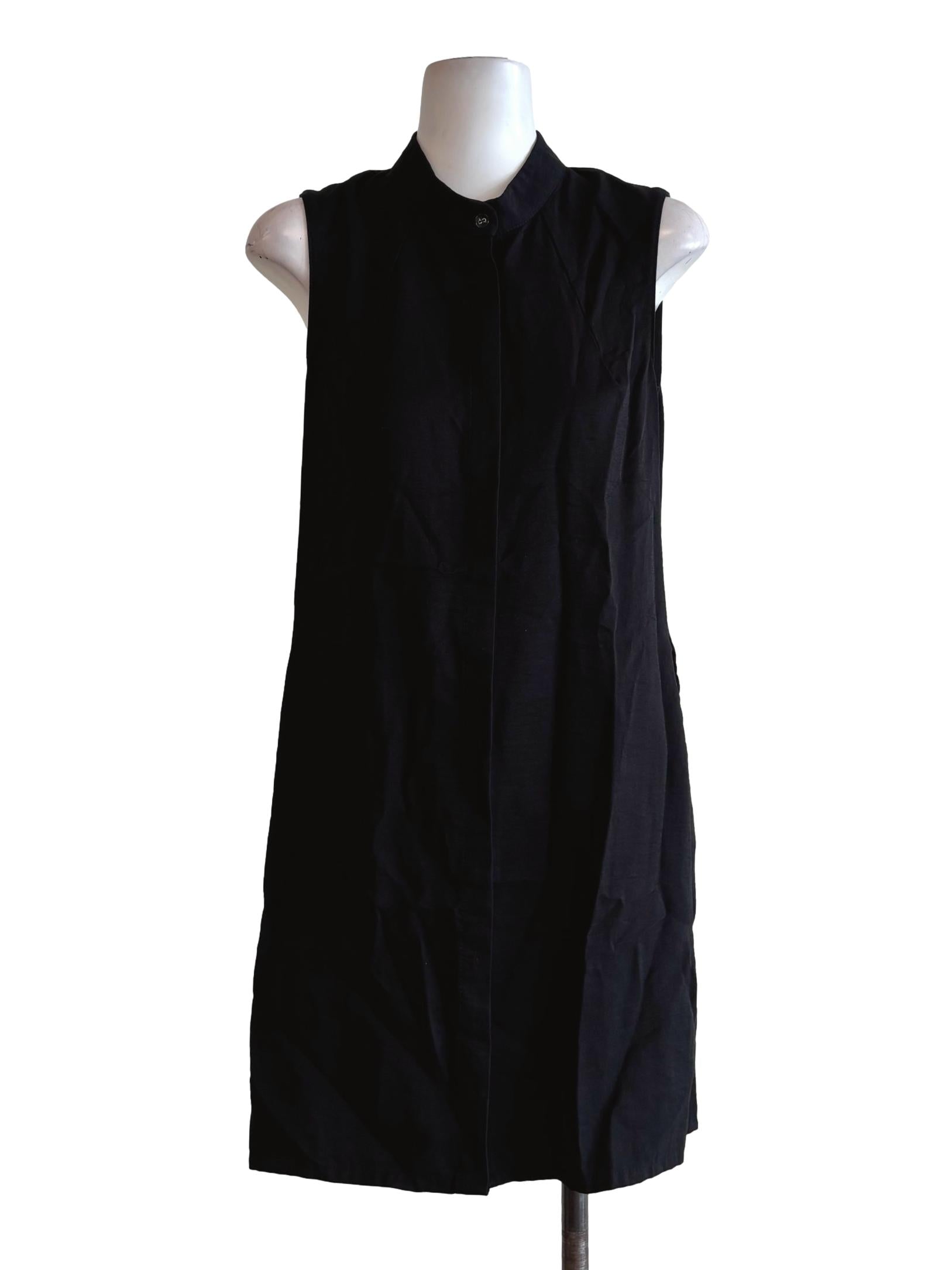 Black Sleeveless Jewel Neck Straight Dress TEM