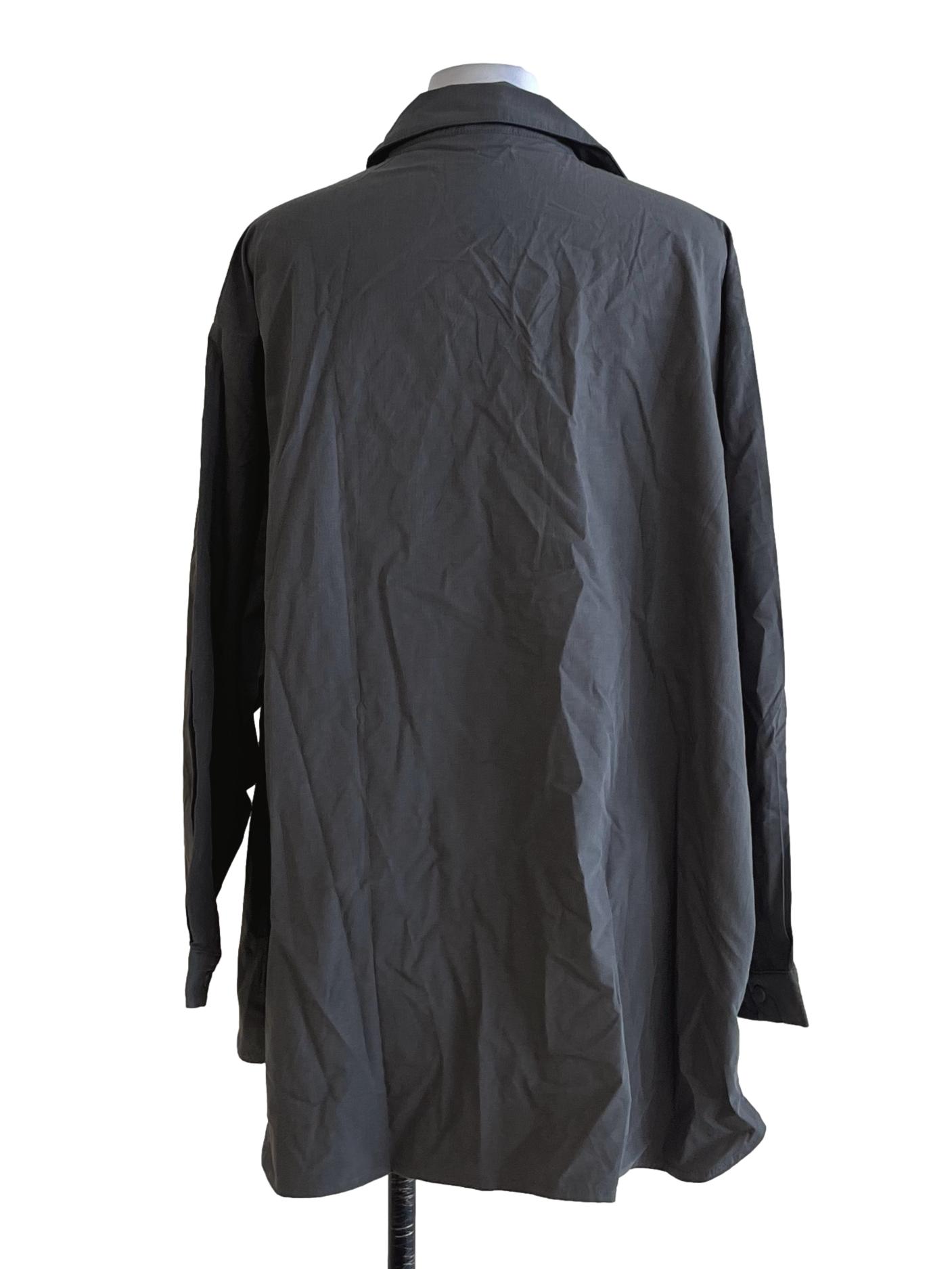 Fossil Grey Wing Collar Blouse