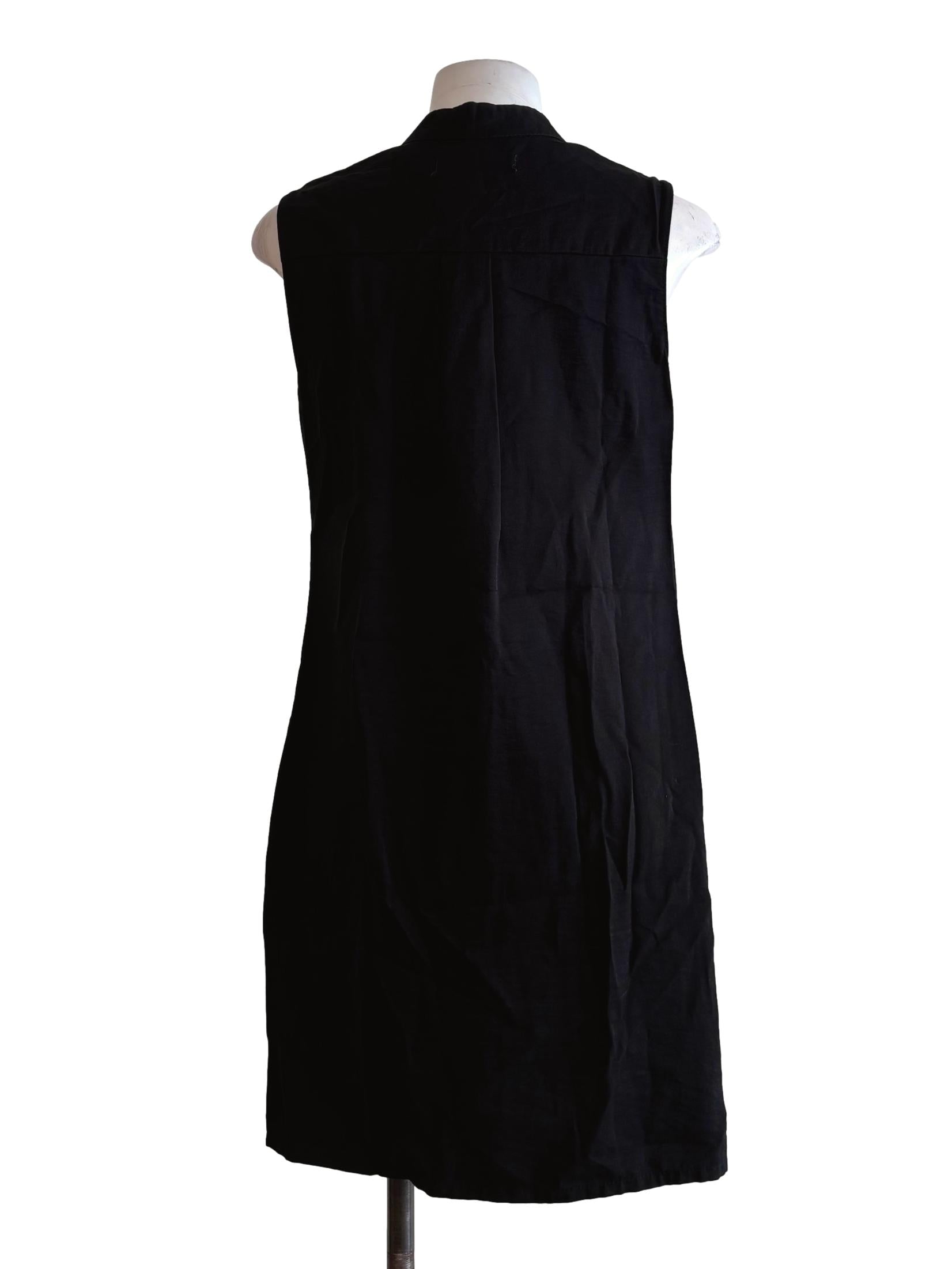 Black Sleeveless Jewel Neck Straight Dress TEM