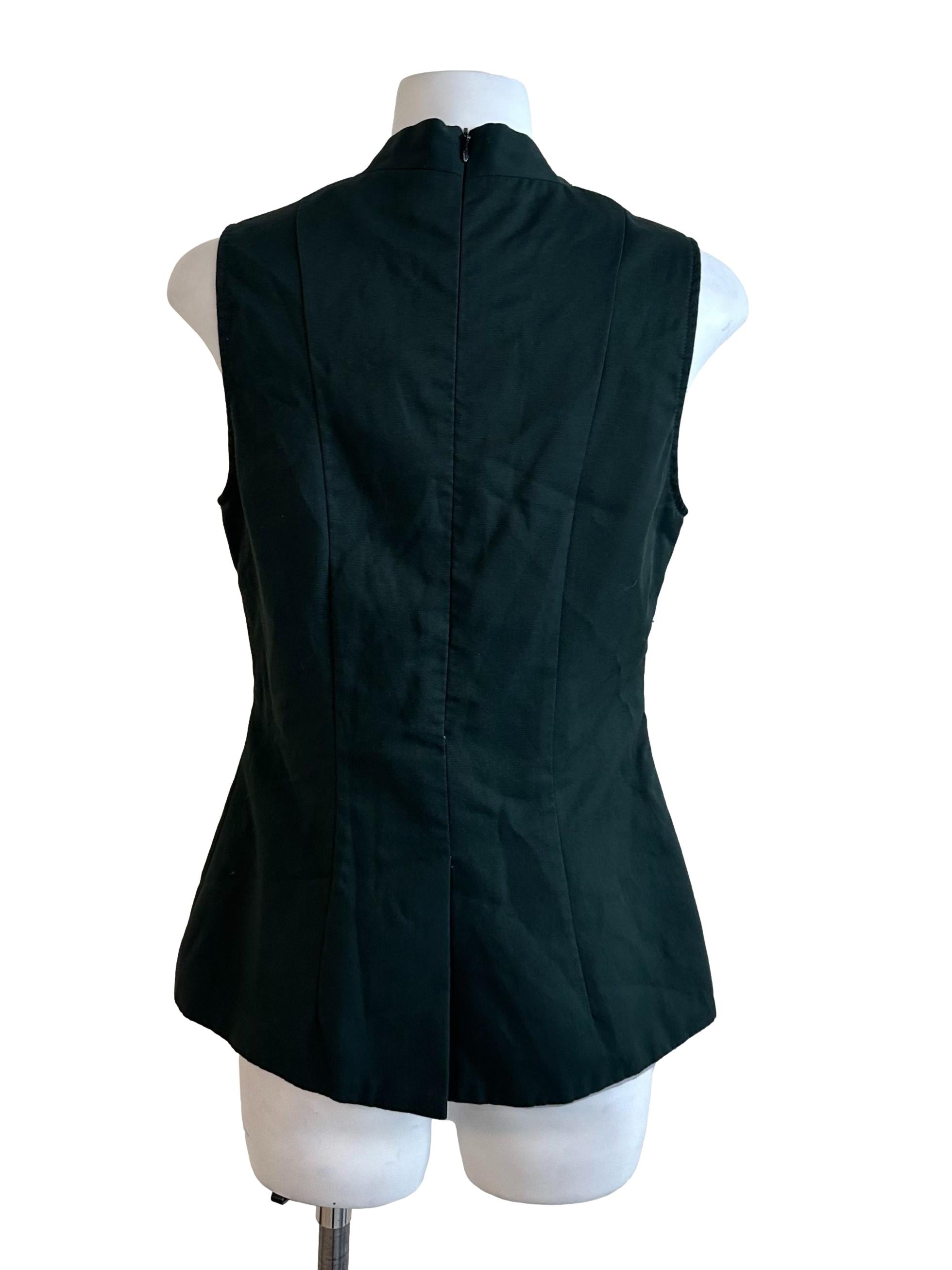 Dark Green V Neck Asymmetric Top