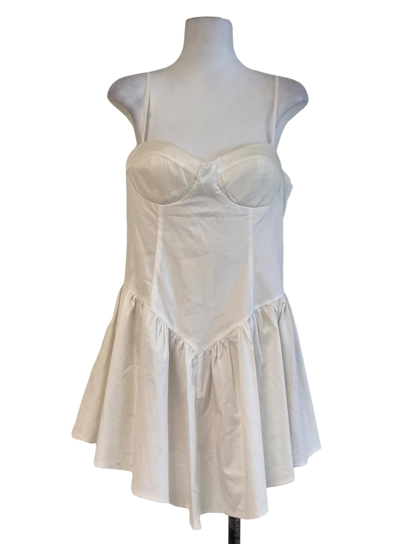White Spaghetti Strap Mini Dress