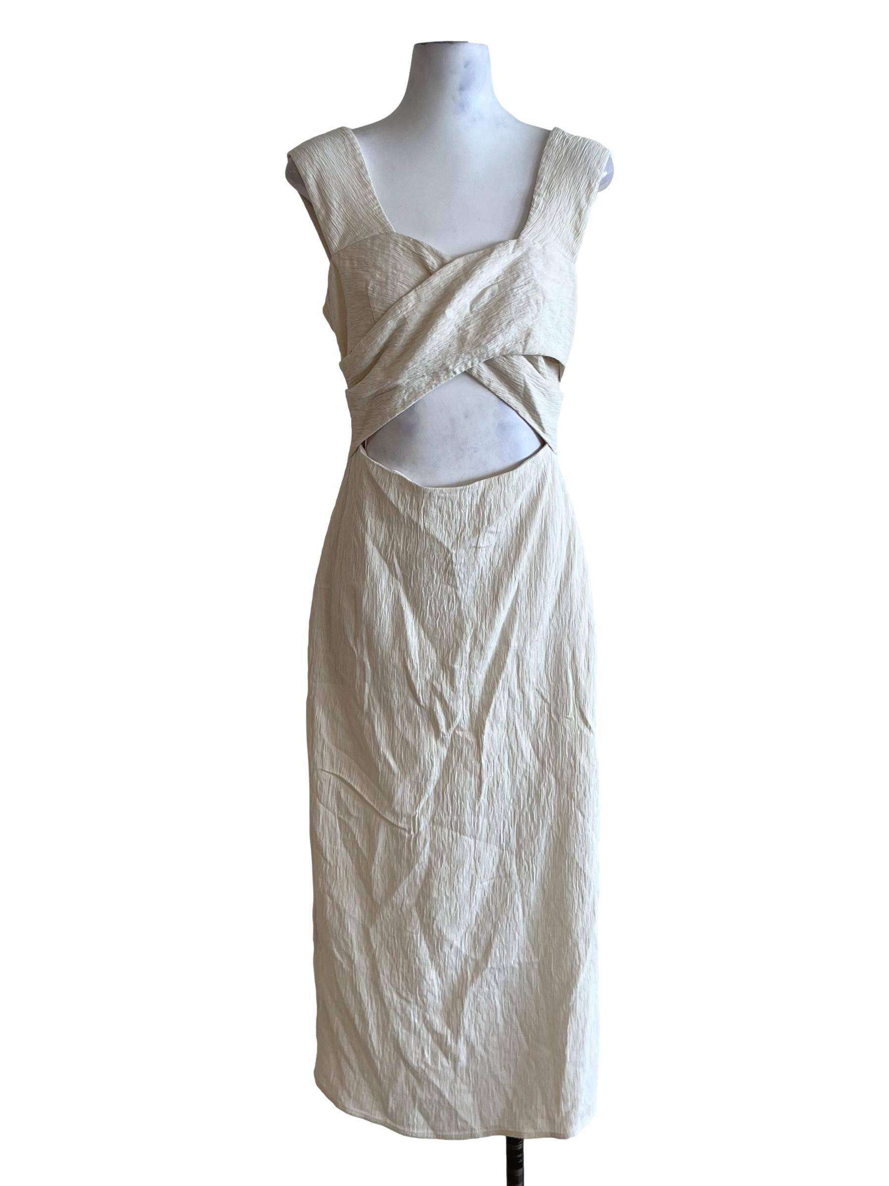 Cream White Sweetheart Neckline Sheath Dress LB