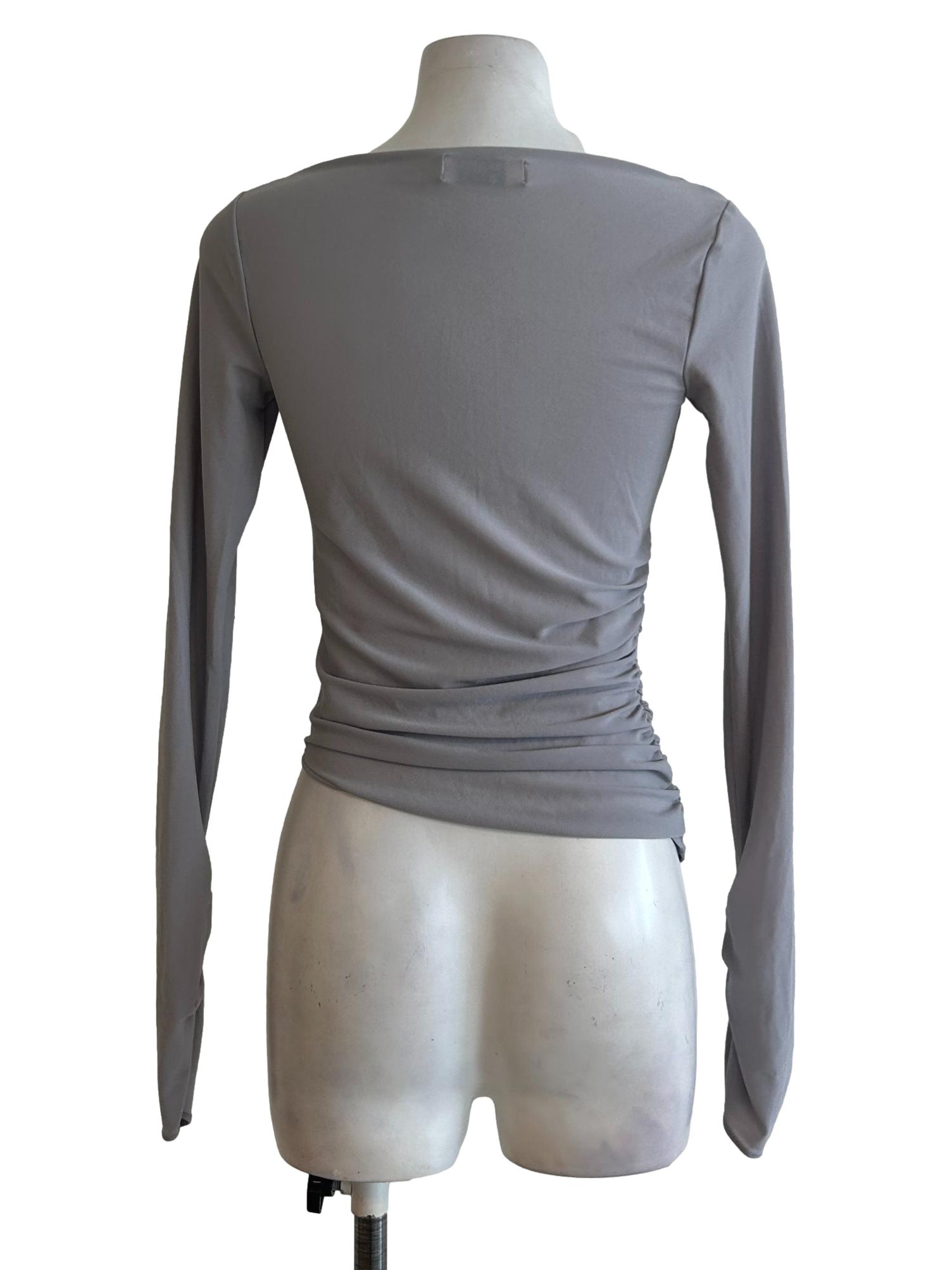 Light Grey Boat Neck Top