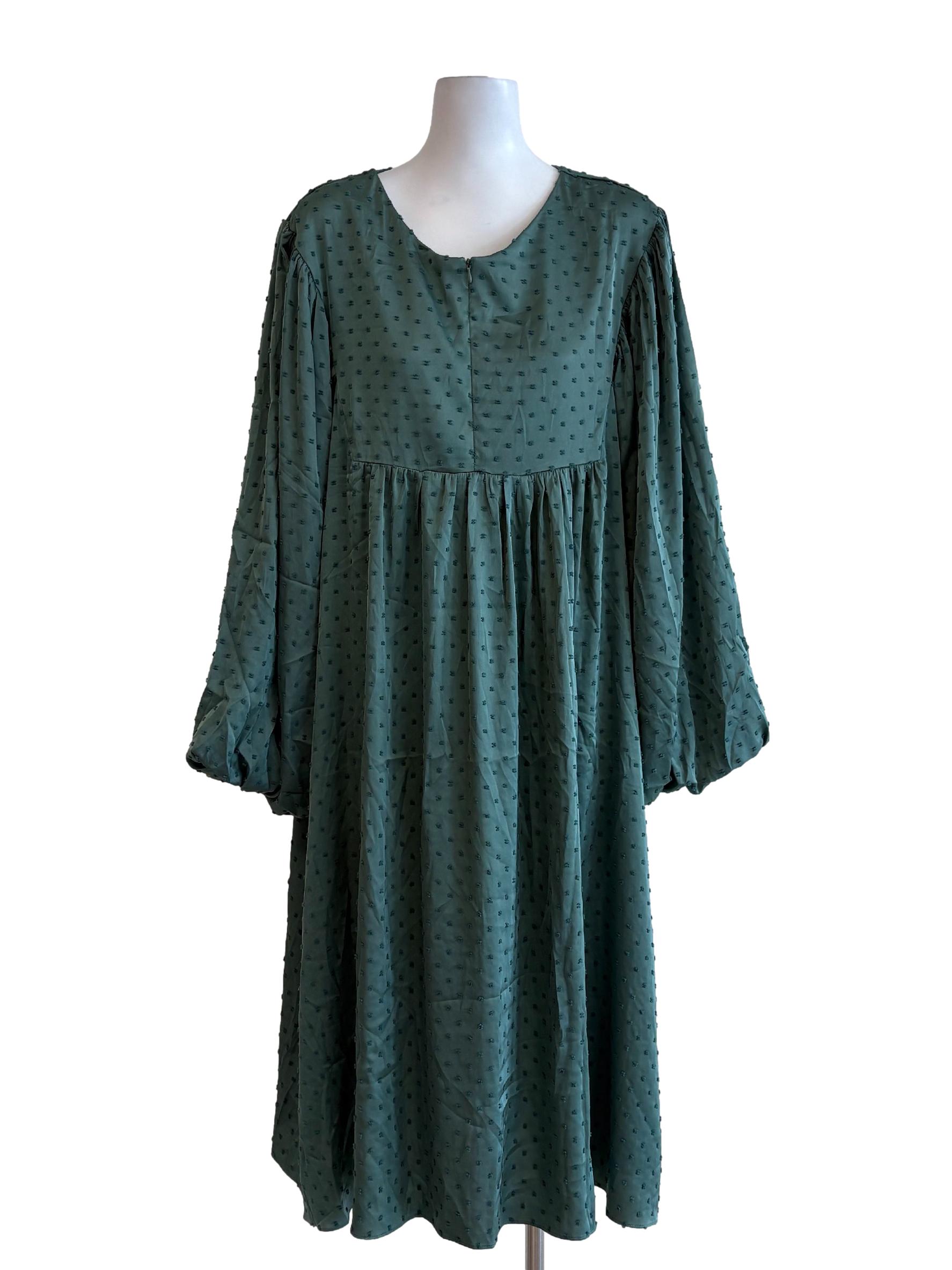Emerald Green Swiss Dots Dress