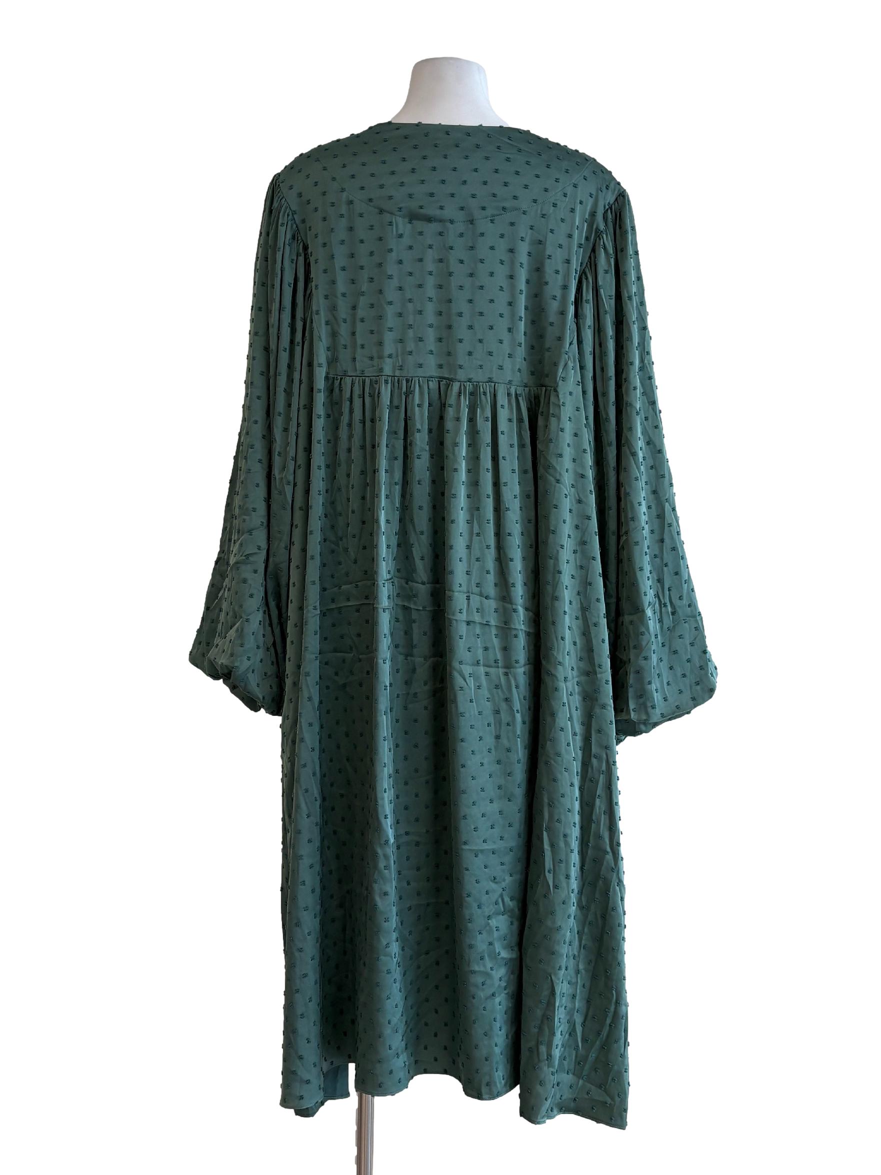Emerald Green Swiss Dots Dress
