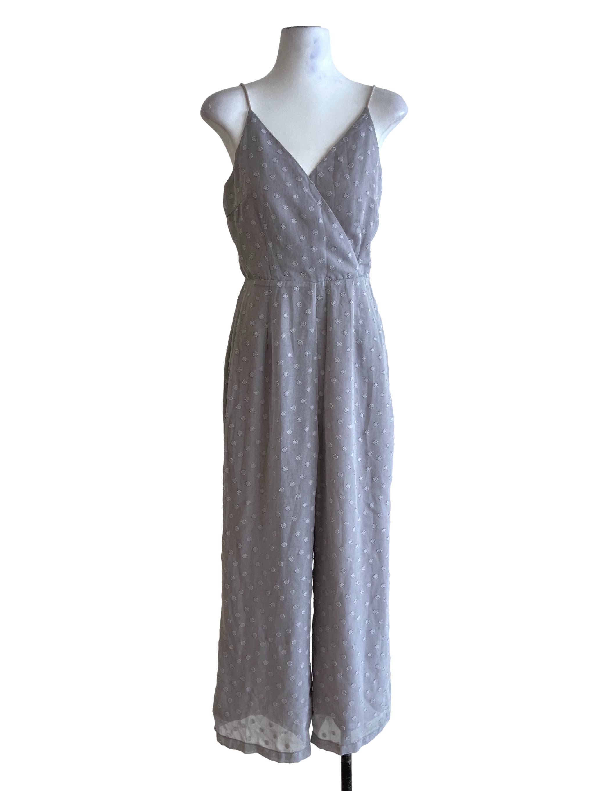 Coin Grey Spaghetti Strap Jumpsuit LB