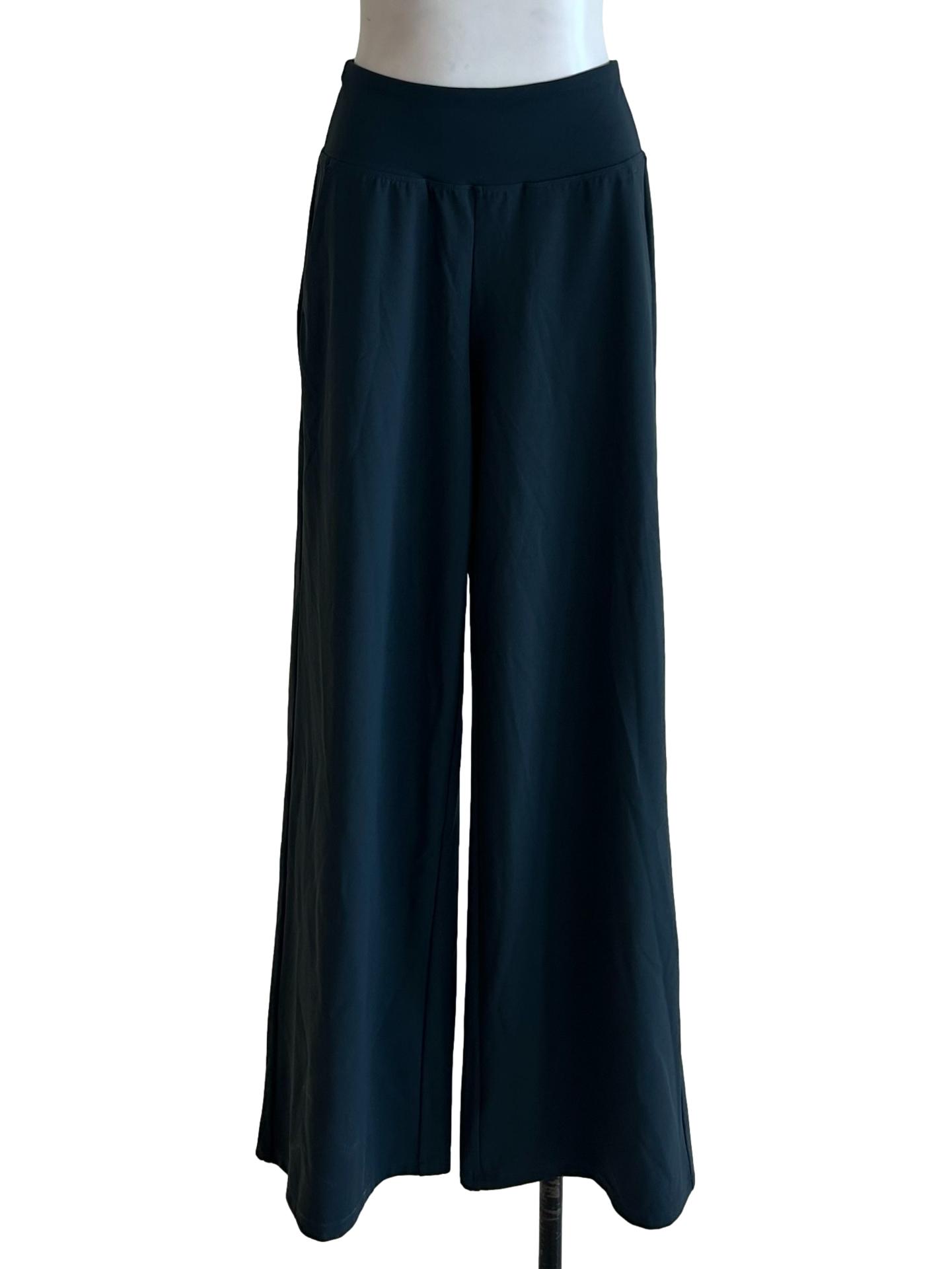 Black Green Casual Active Pants