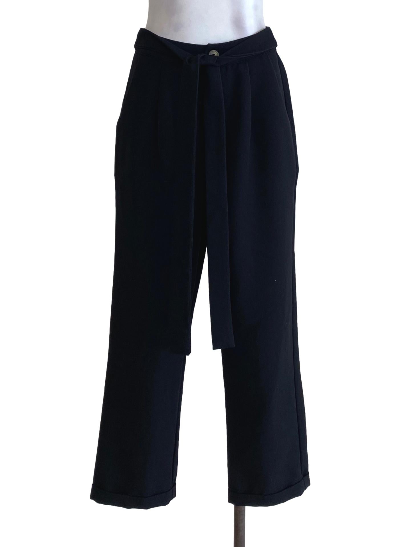 The Willow Label Black Tie Pants | REFASH