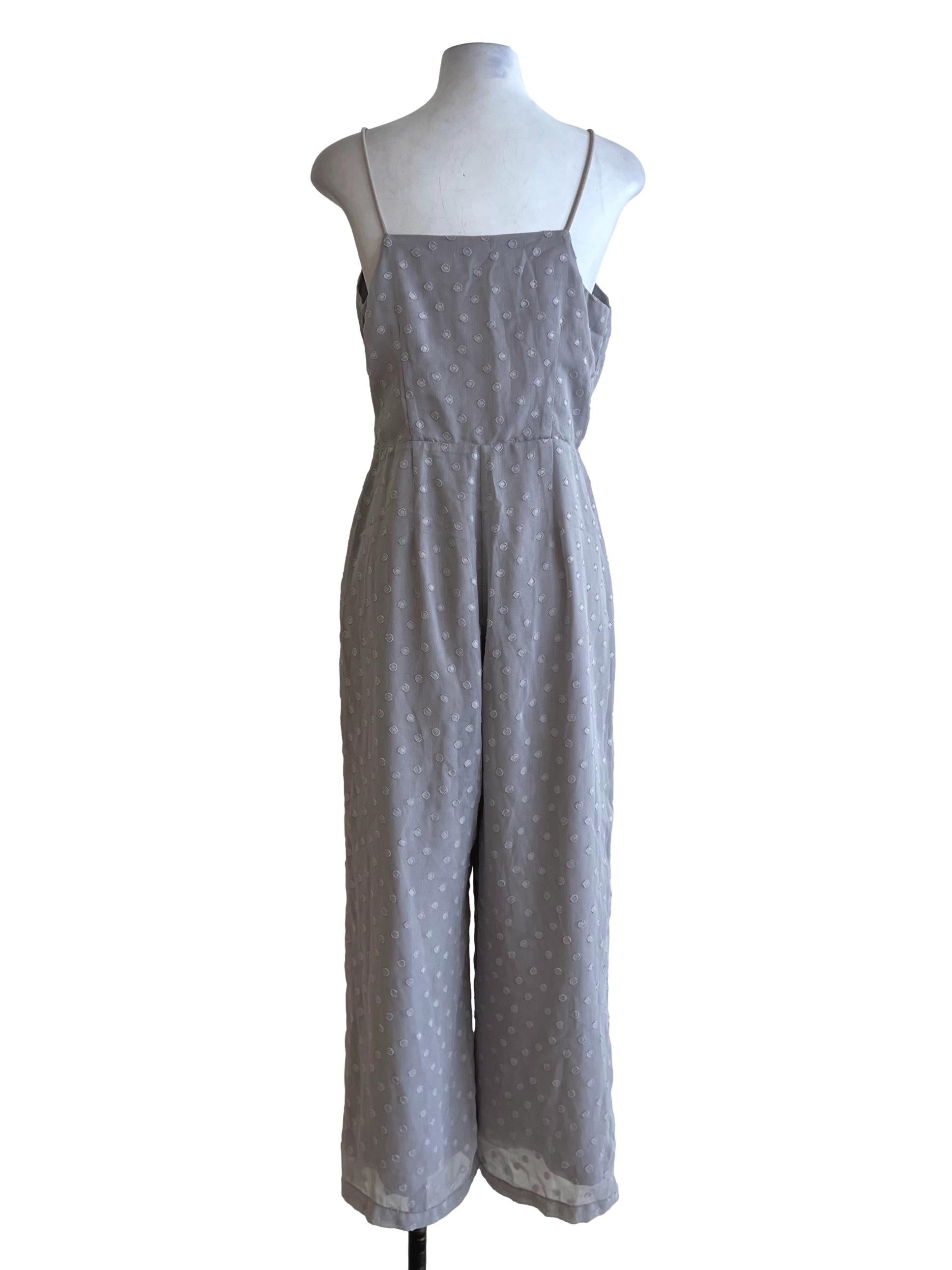 Coin Grey Spaghetti Strap Jumpsuit LB