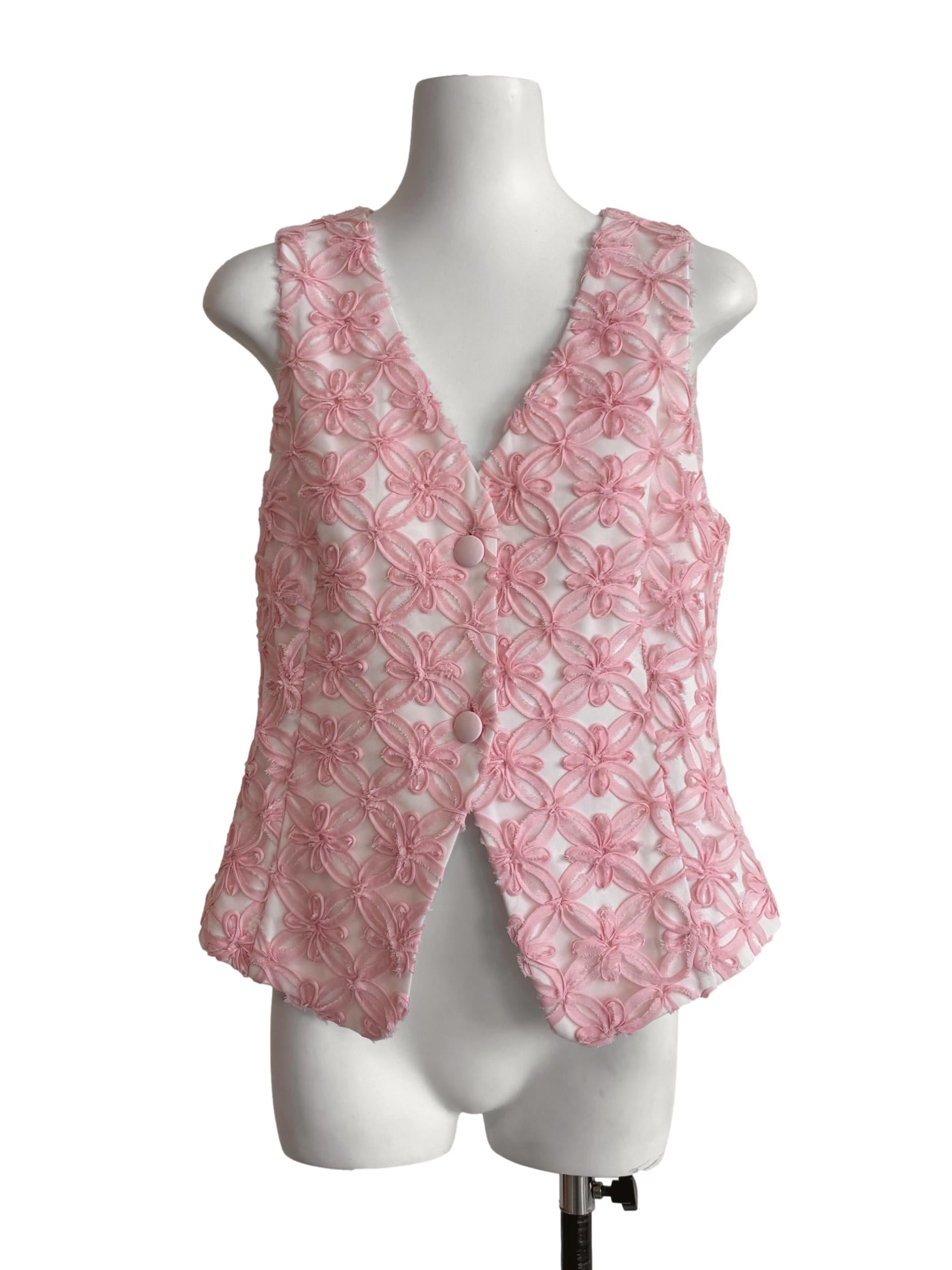 Bubblegum Pink Textured Vest Top LB