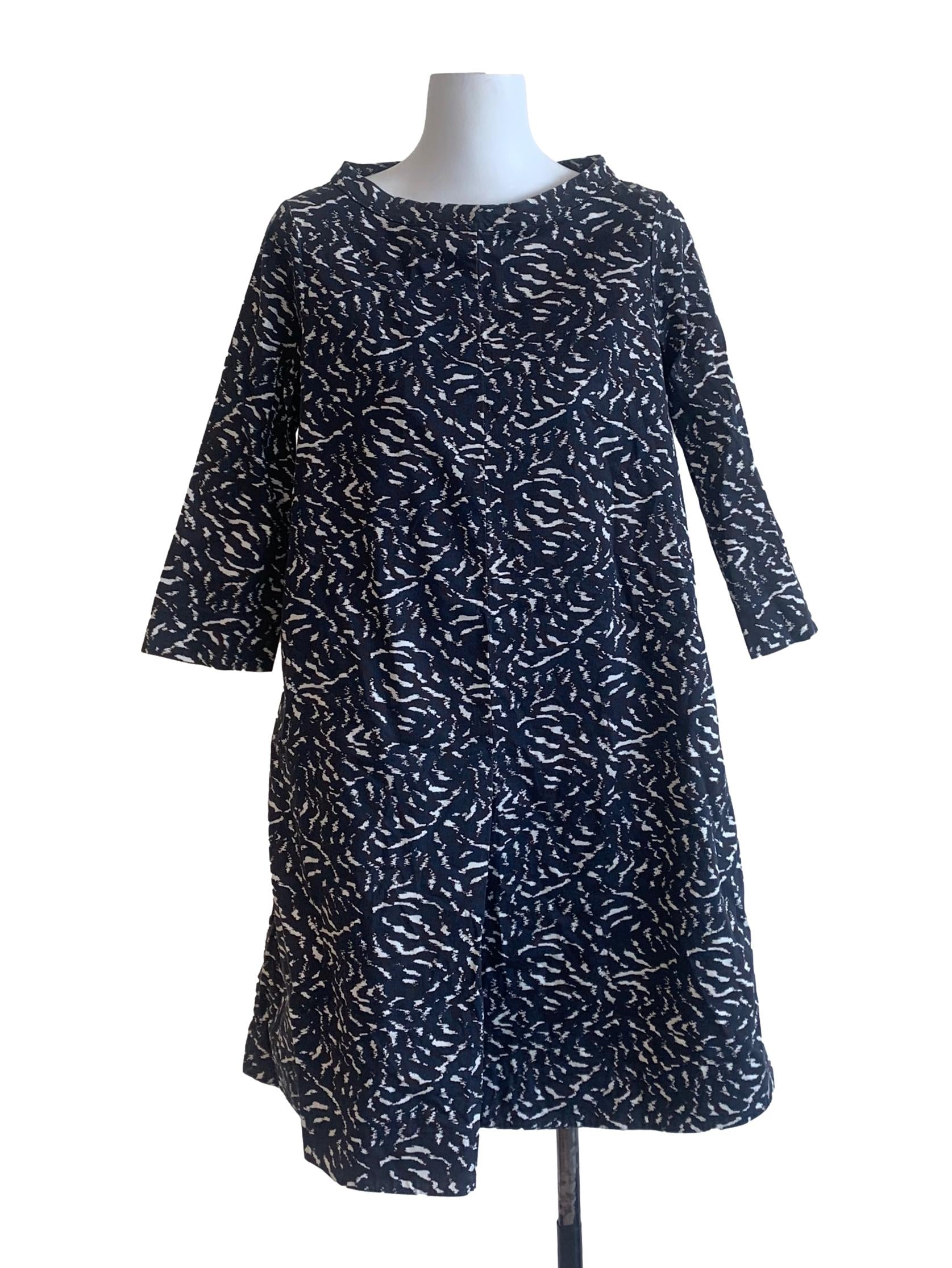 Shadow Grey Pattern Trapezoid Dress