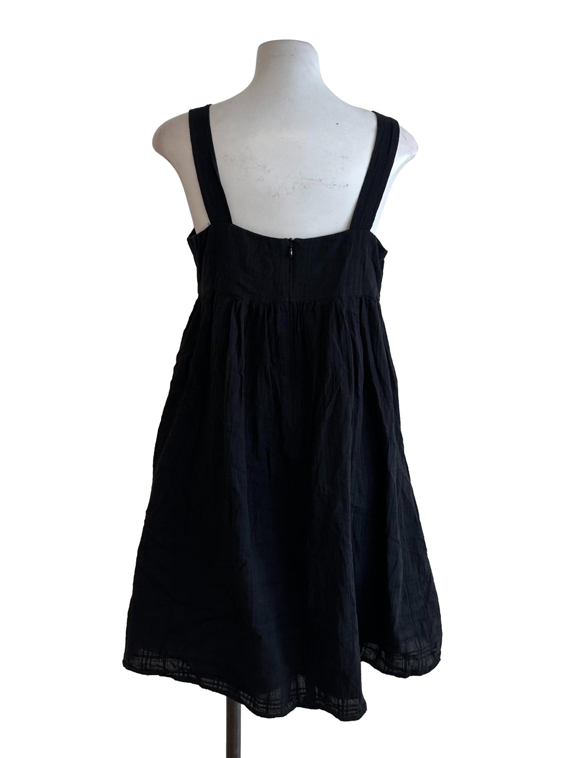 Onyx Black Square Neck Babydoll Dress