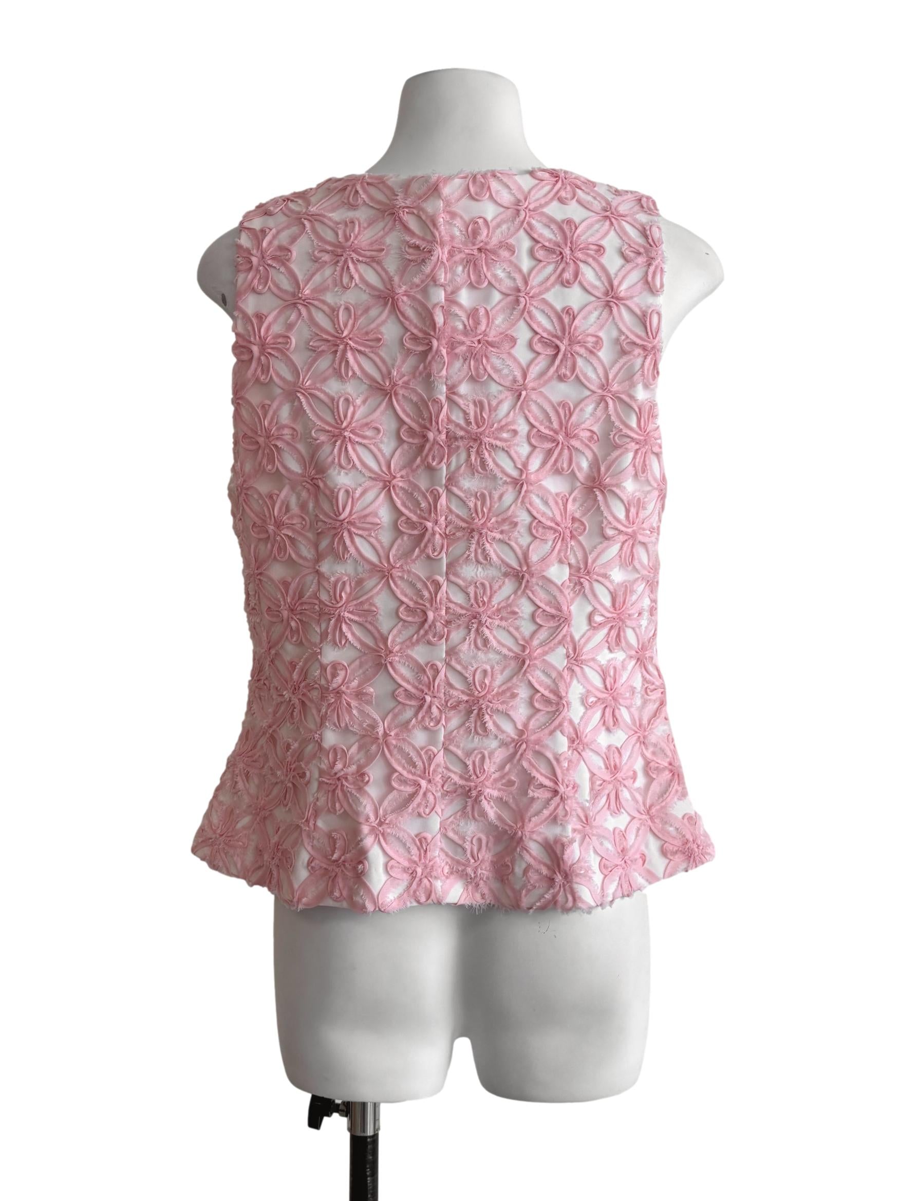 Bubblegum Pink Textured Vest Top LB