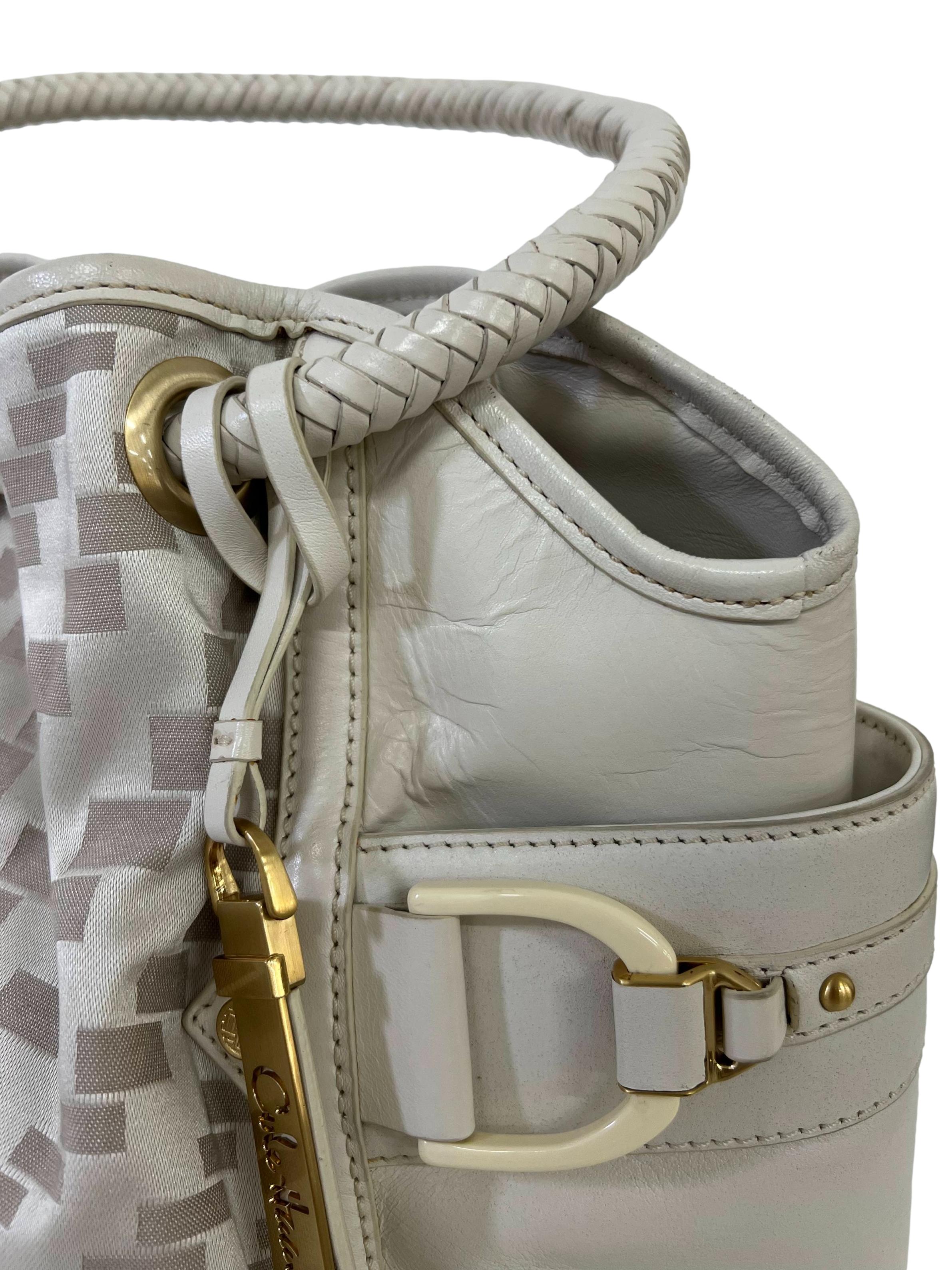 Off White Fabric Shoulder Bag CSN