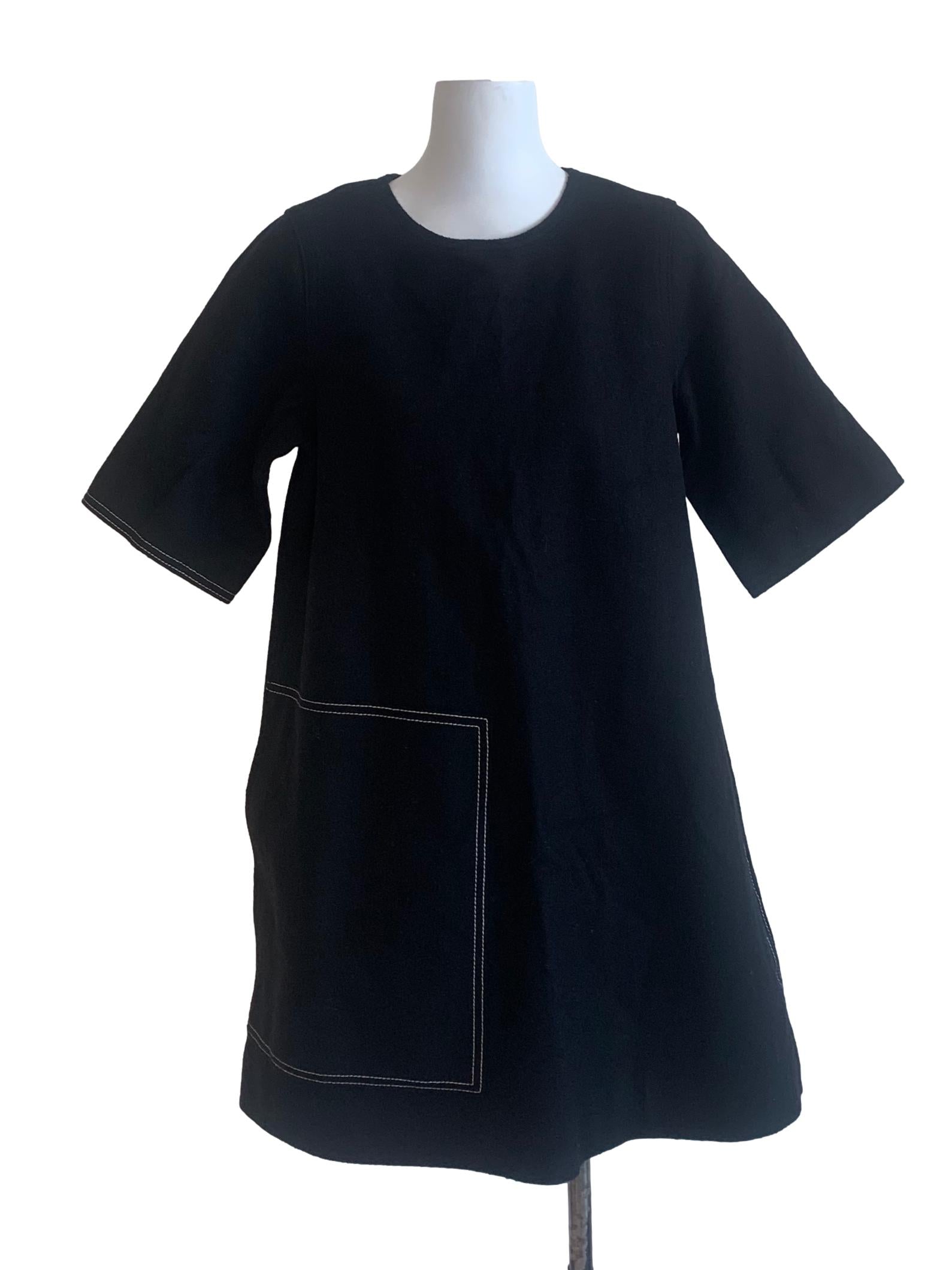 Ebony Black Trapezoid Dress