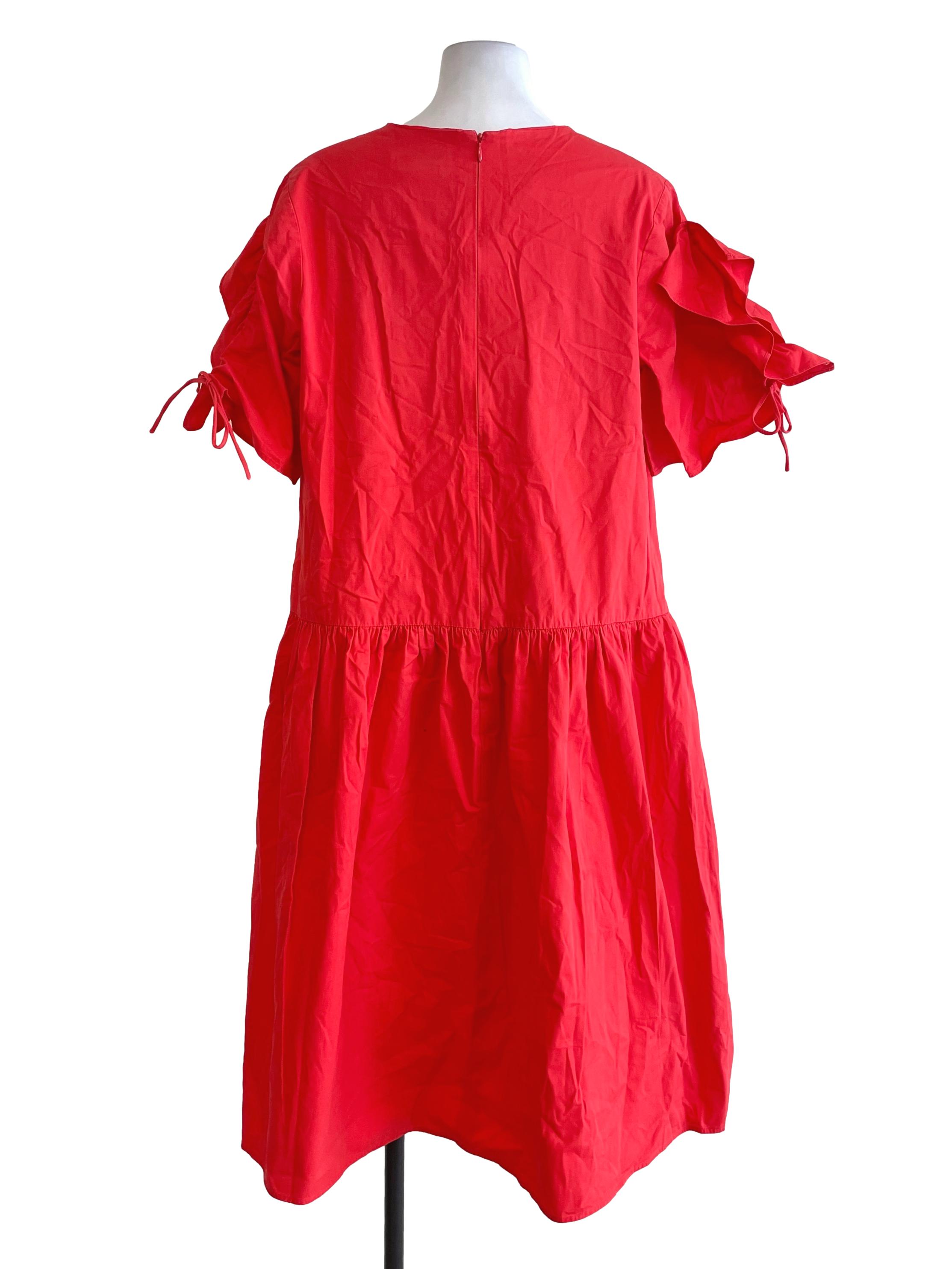 Rose Red Ruffled Baggy Dress LB