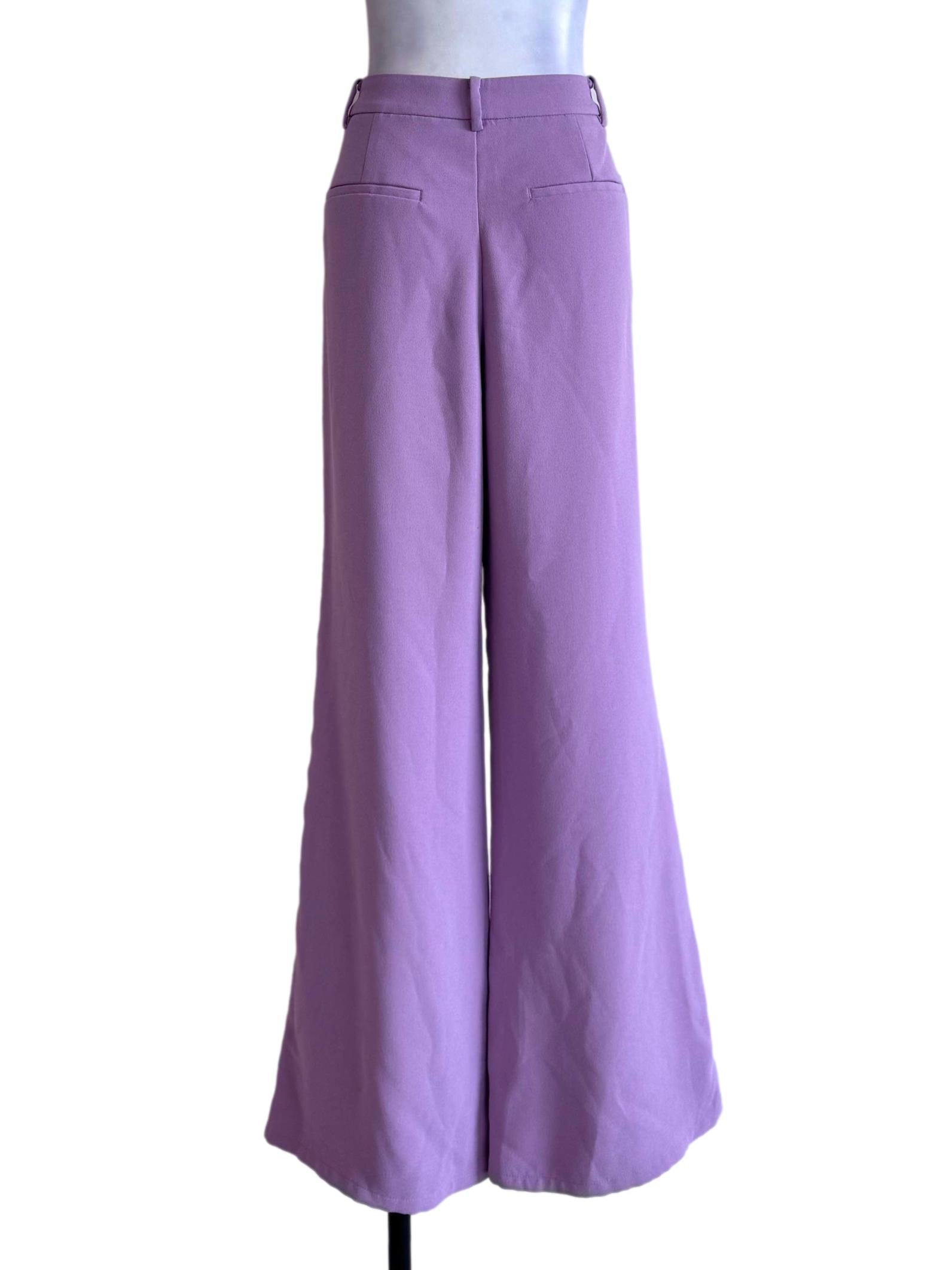 Lilac Purple Casual Long Pants