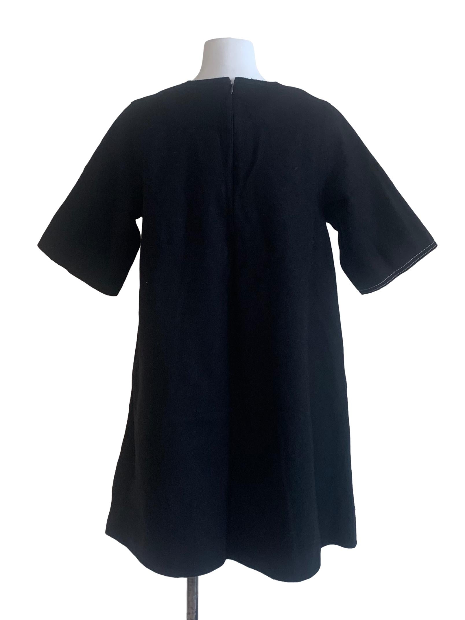 Ebony Black Trapezoid Dress