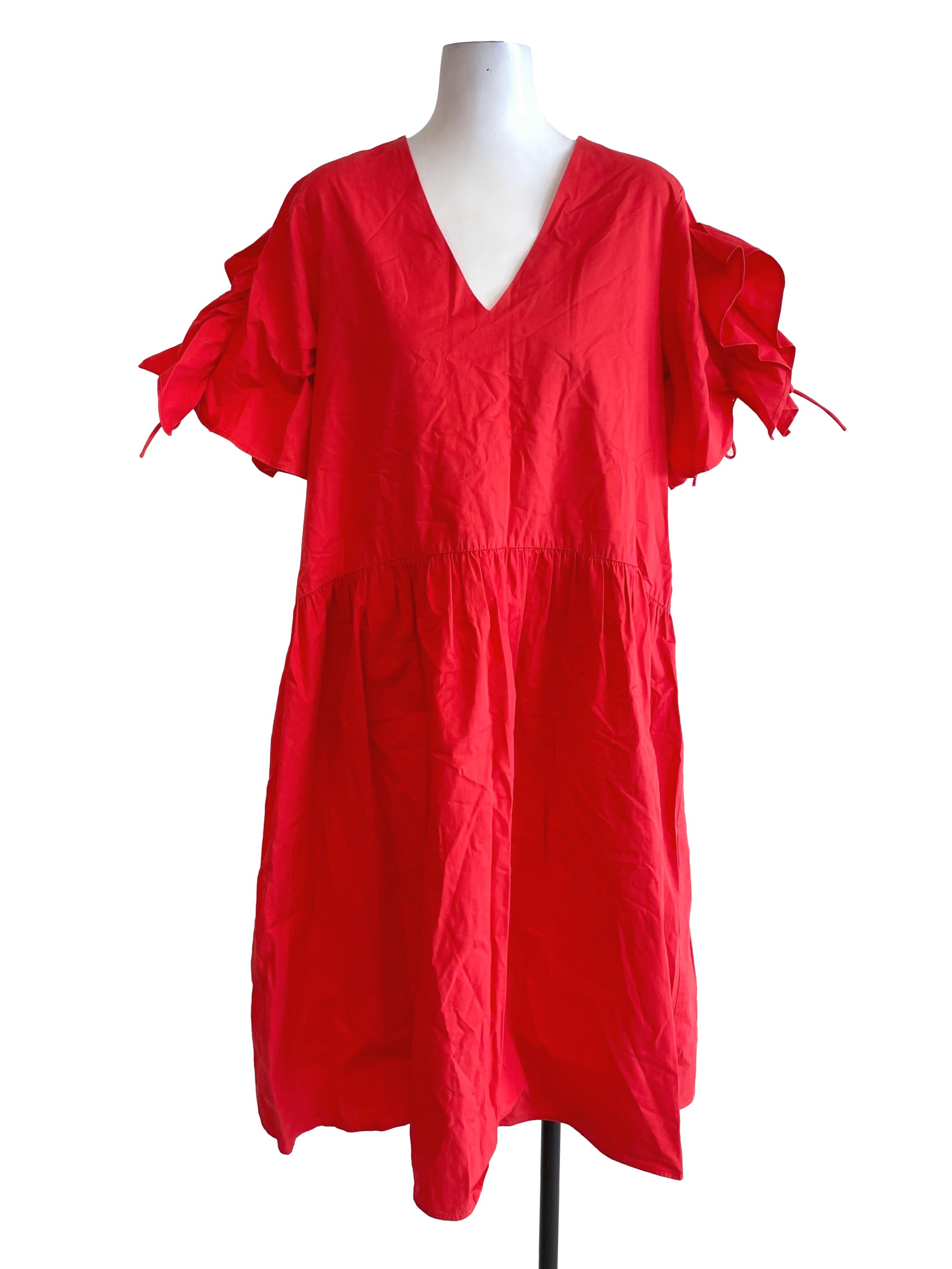 Rose Red Ruffled Baggy Dress LB