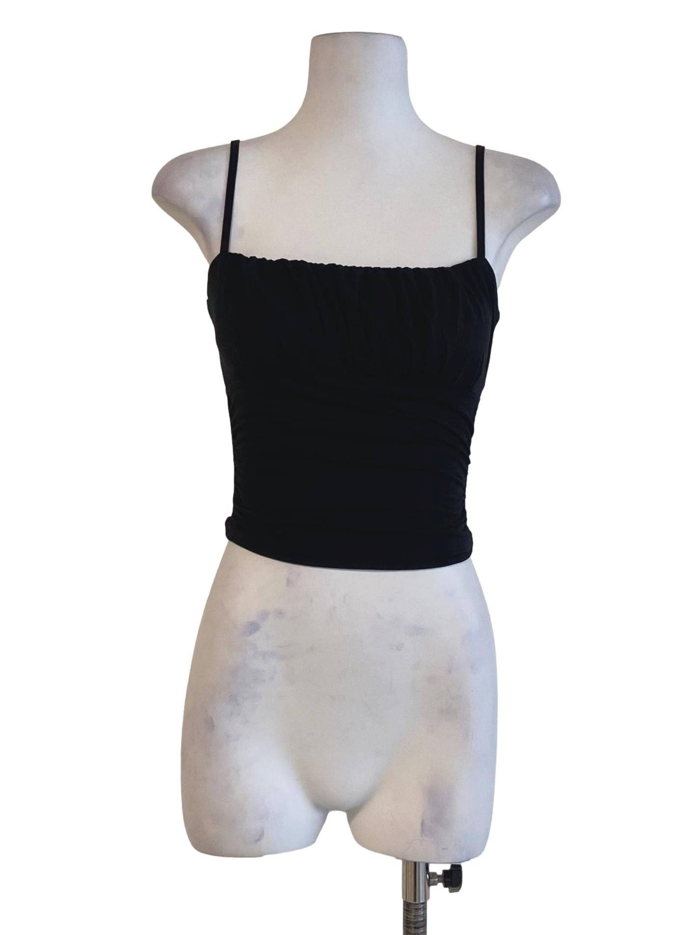 Black Spaghetti Straps Fit Crop Top