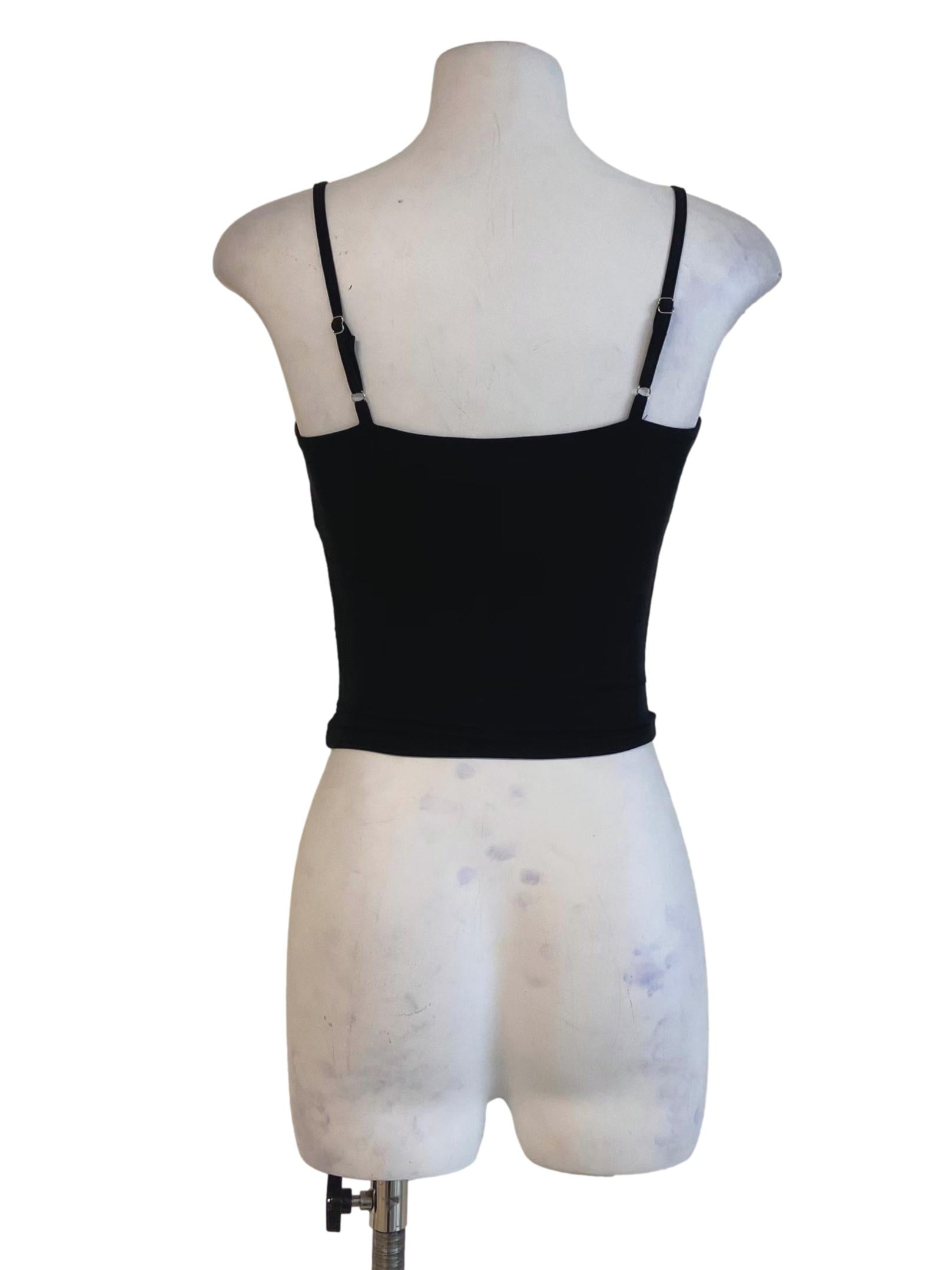 Black Spaghetti Straps Fit Crop Top
