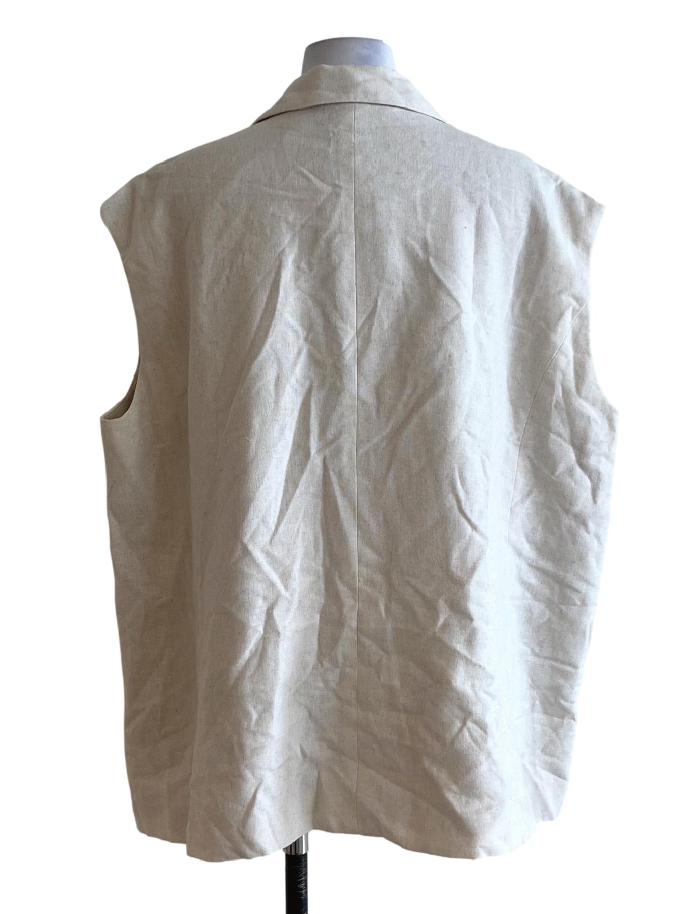 Beige Notched Neckline Vest TCL