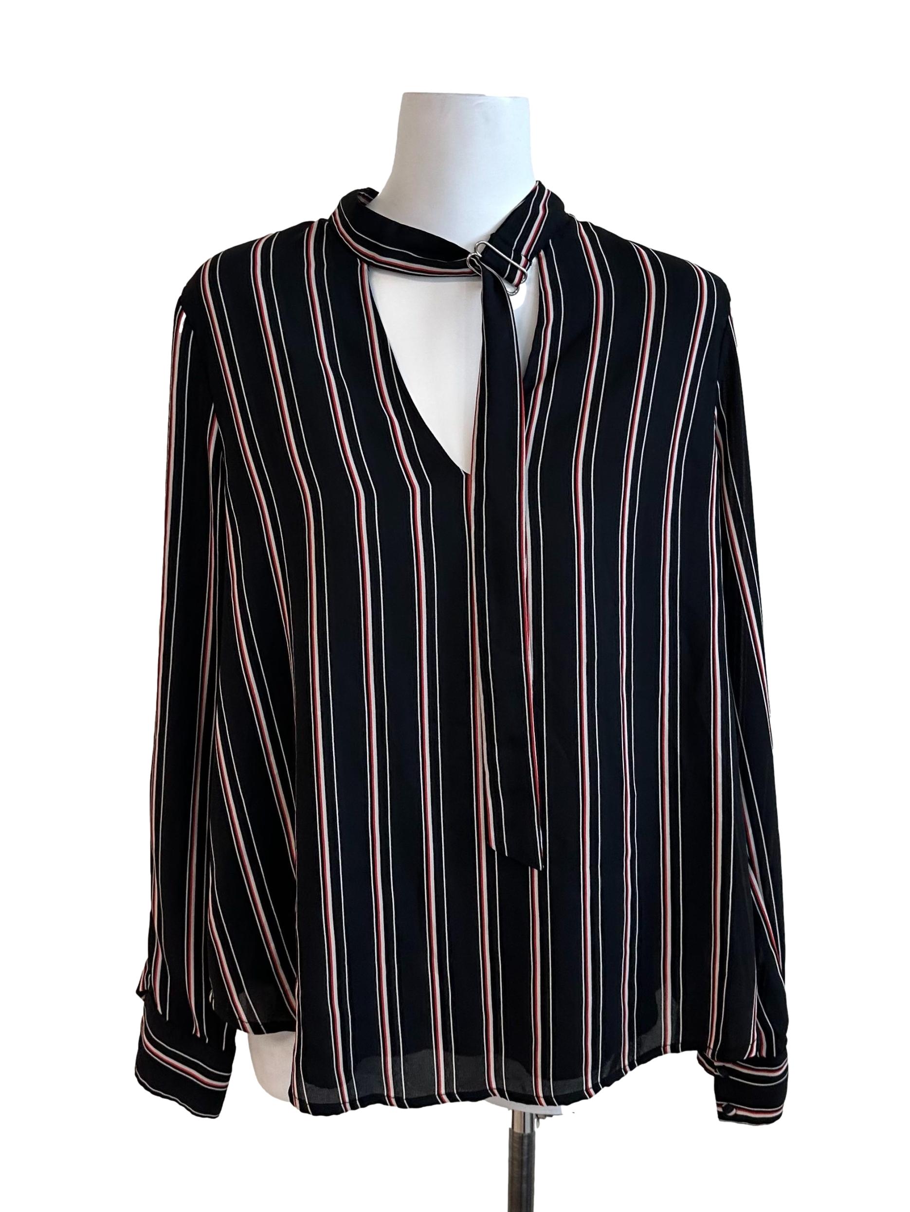 Onyx Black Stripe Blouse
