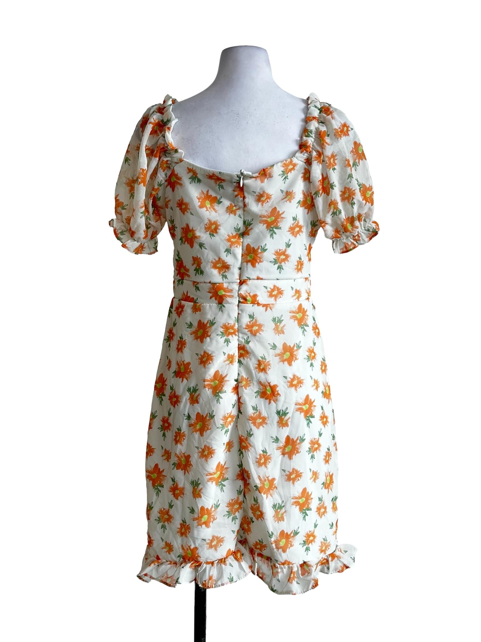 Light Yellow Flowers Pattern Dress