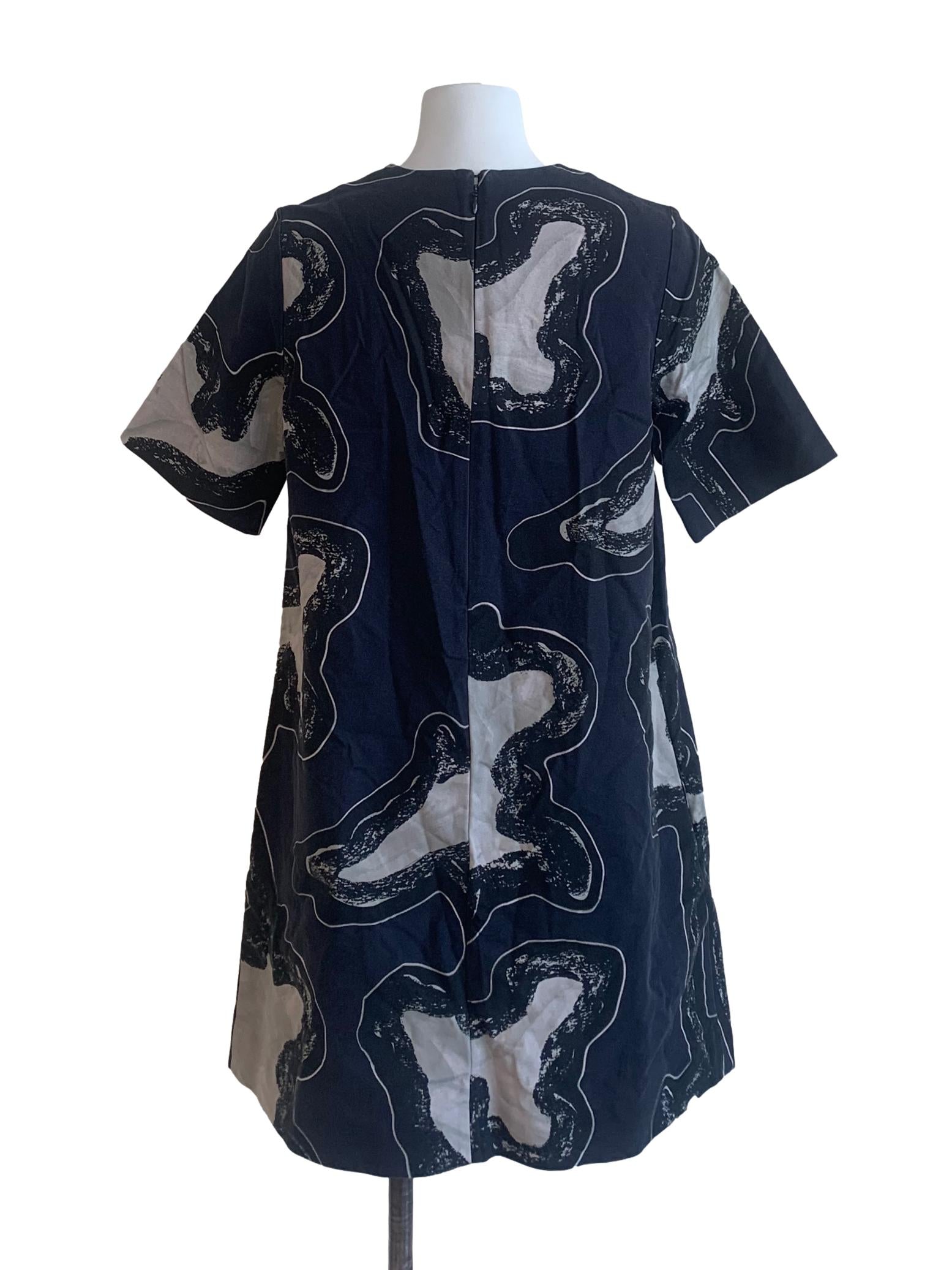 Slate Grey Pattern Trapezoid Dress