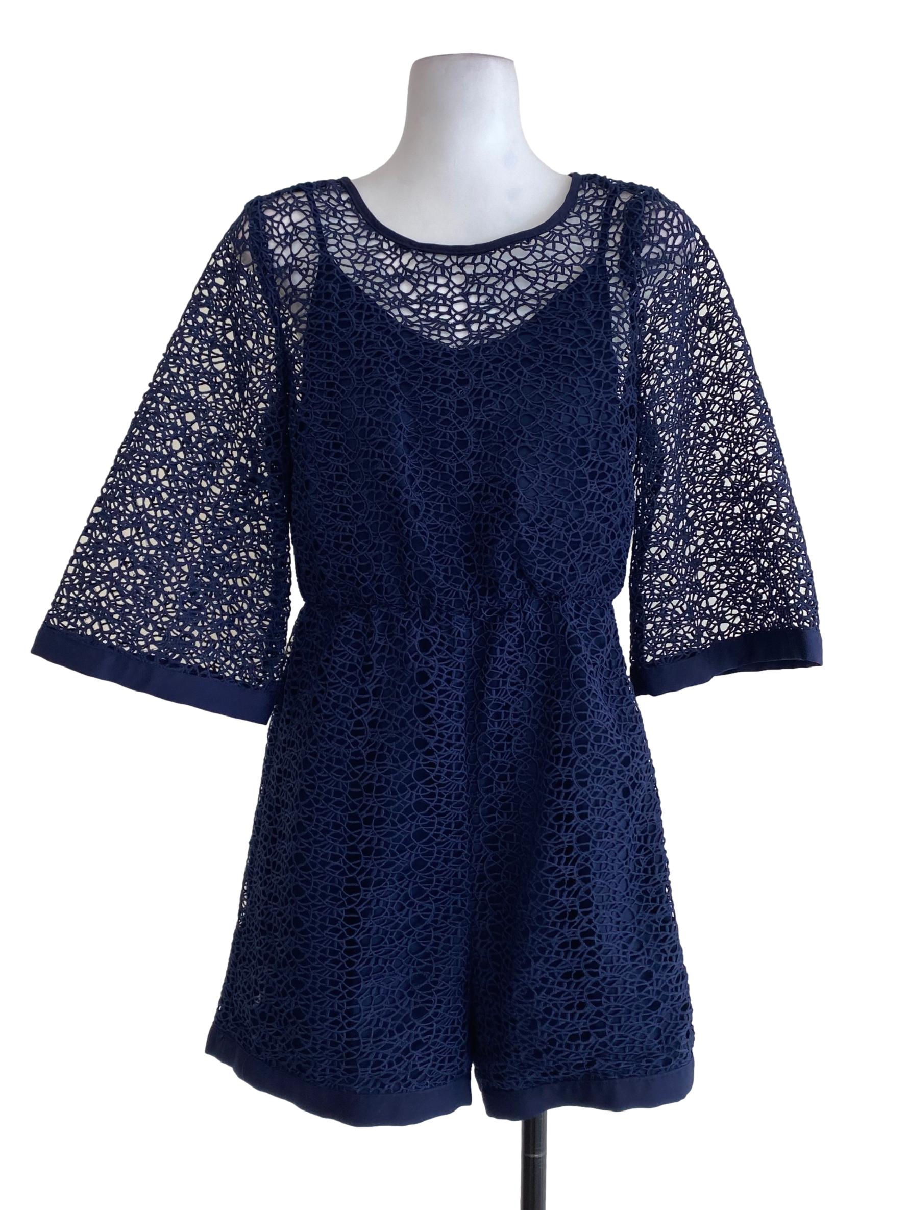 MGP Navy Blue Laced Rompers | REFASH
