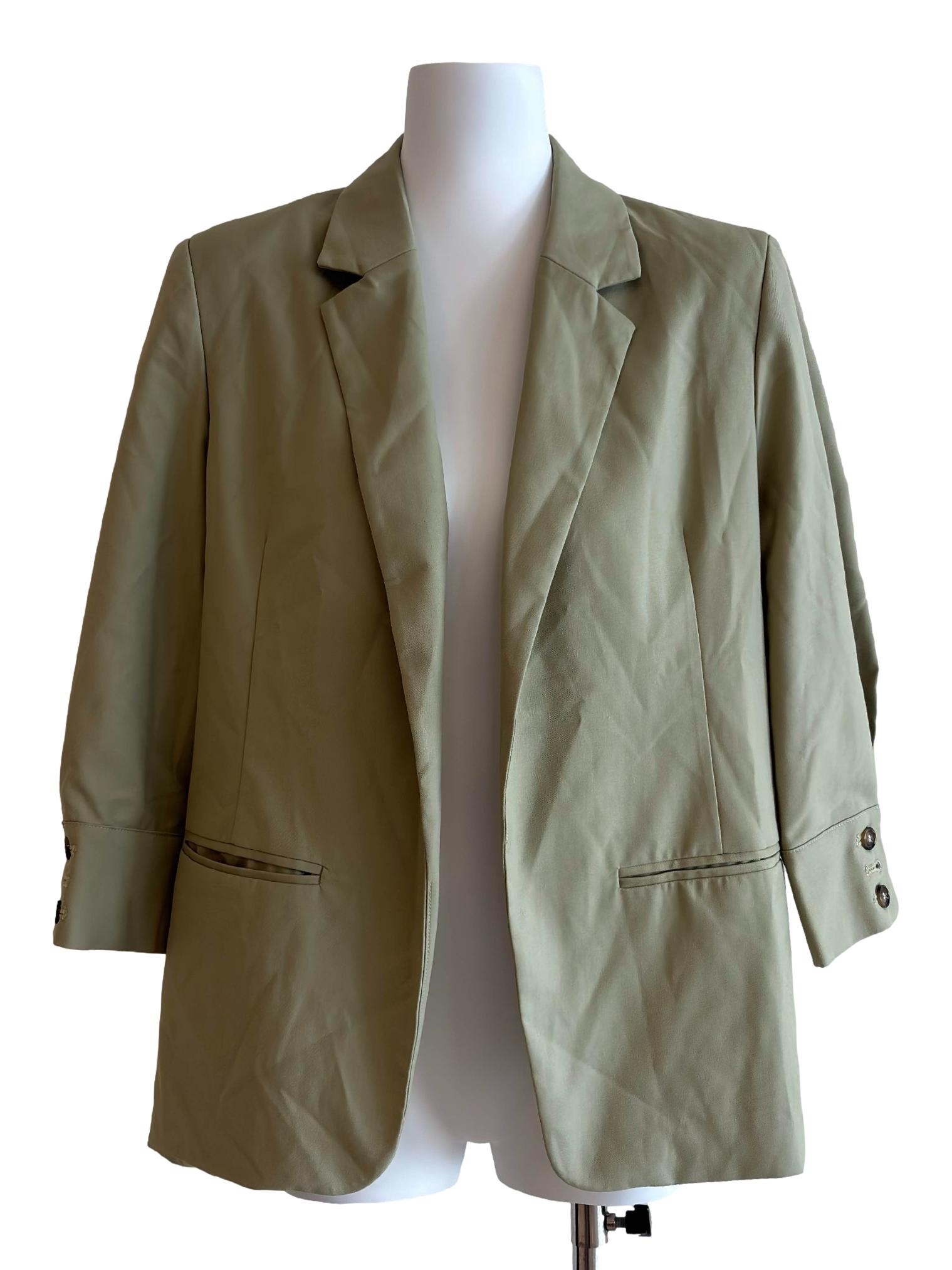 Sage Green Oversize Open Blazer